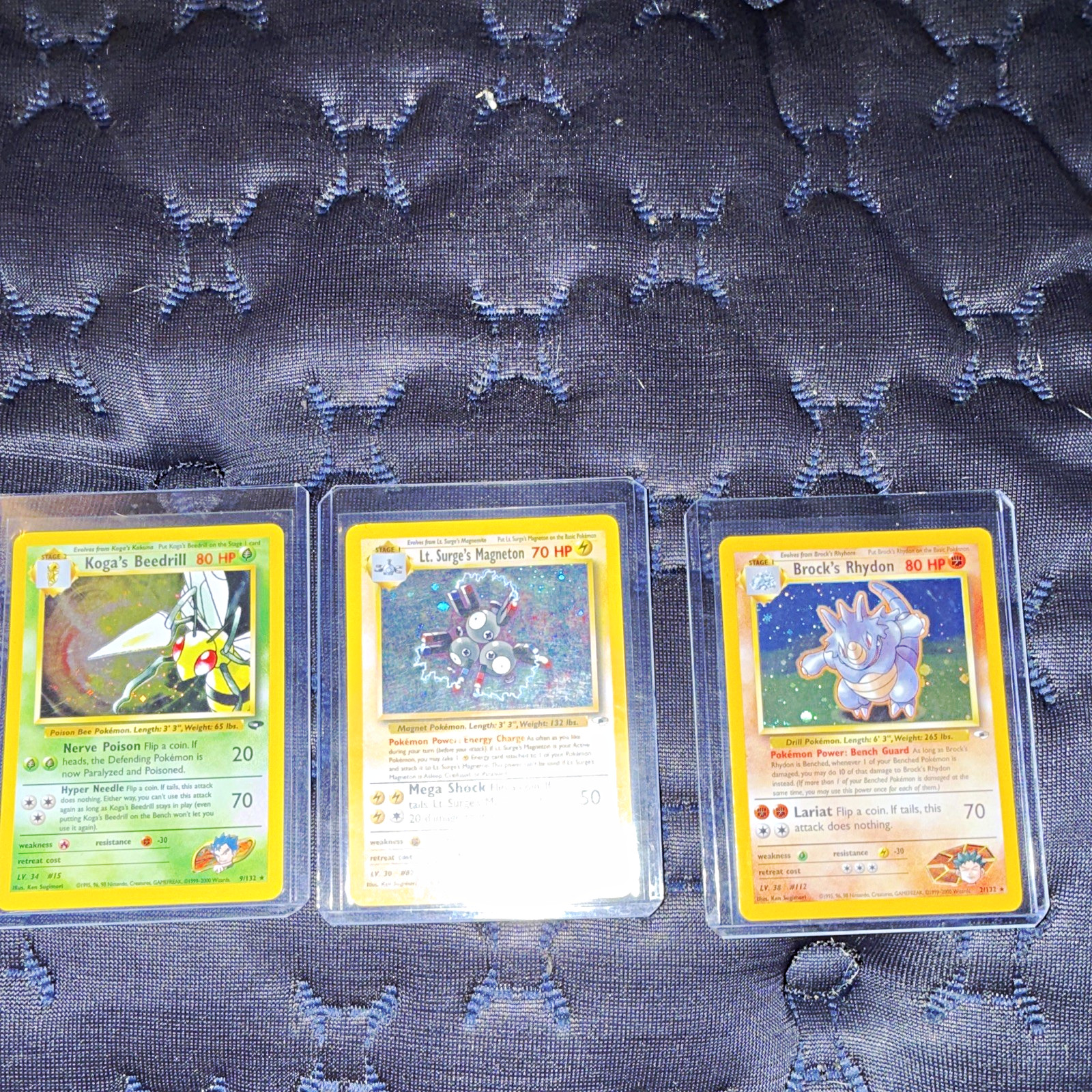 Pokemon  Gym Heroes/Challenge  Koga Beedrill Brock Rhydon Lt Surge Magneton Holo