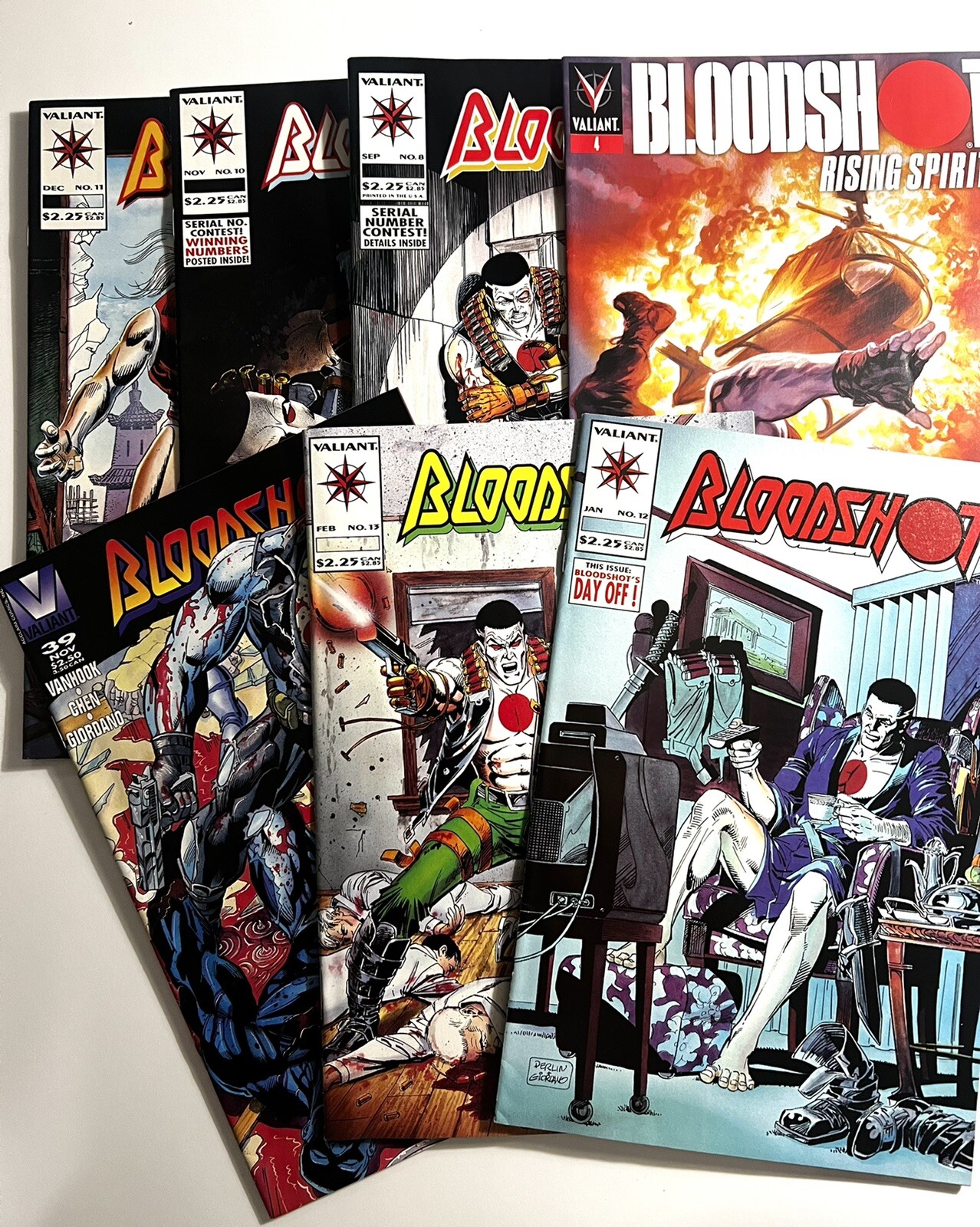 (7) Bloodshot/Rising Spirit Valiant Acclaim Comics 4, 8, 10-13 & 39 COMIC LOT