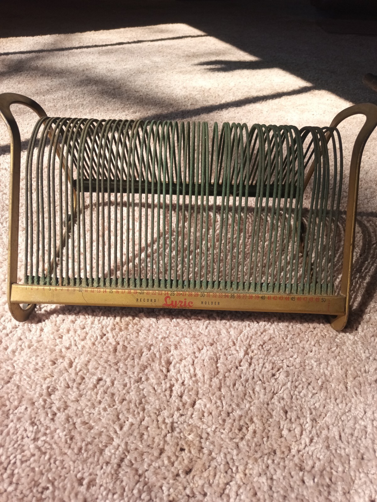 Vintage 1950's 'Lyric' 50 Green Wire Vinyl Record Holder Rack