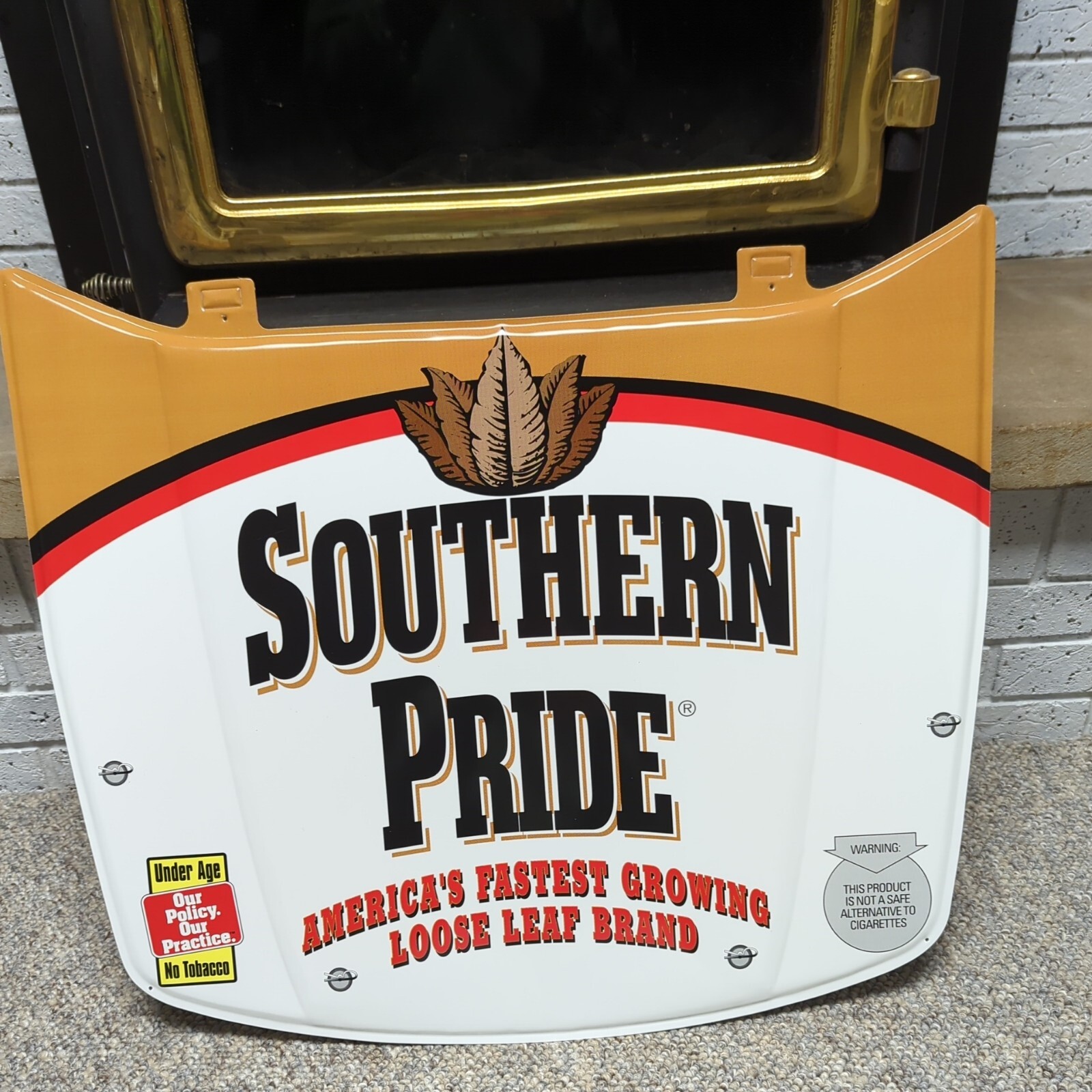 NASCAR SOUTHERN PRIDE Chewing Tobacco Offical Car Hood Shape  Metal Sign -NOS