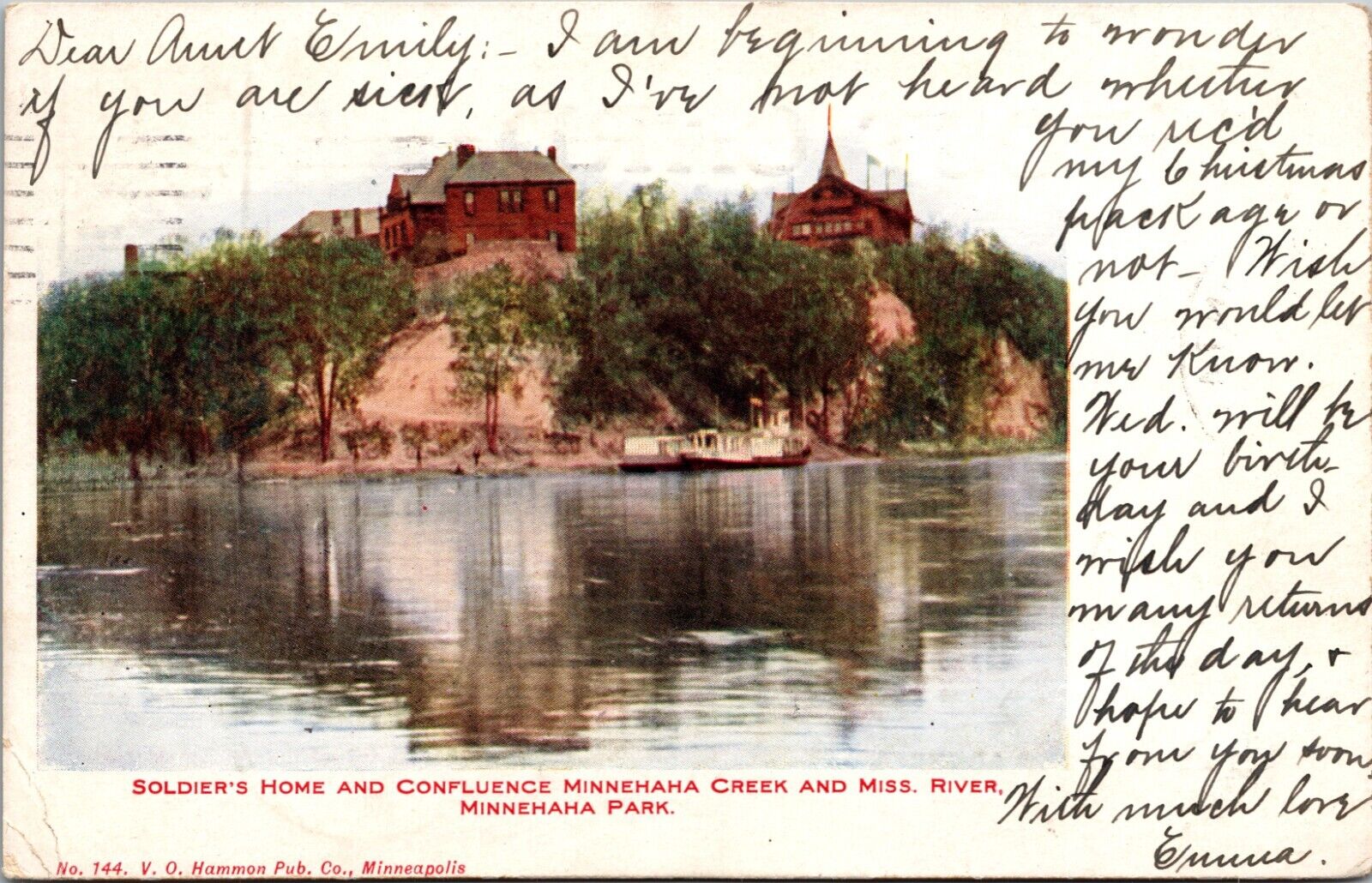 Minneapolis MN, Soldiers Home, Minnehaha Park, Minnesota c1907 Vintage Postcard