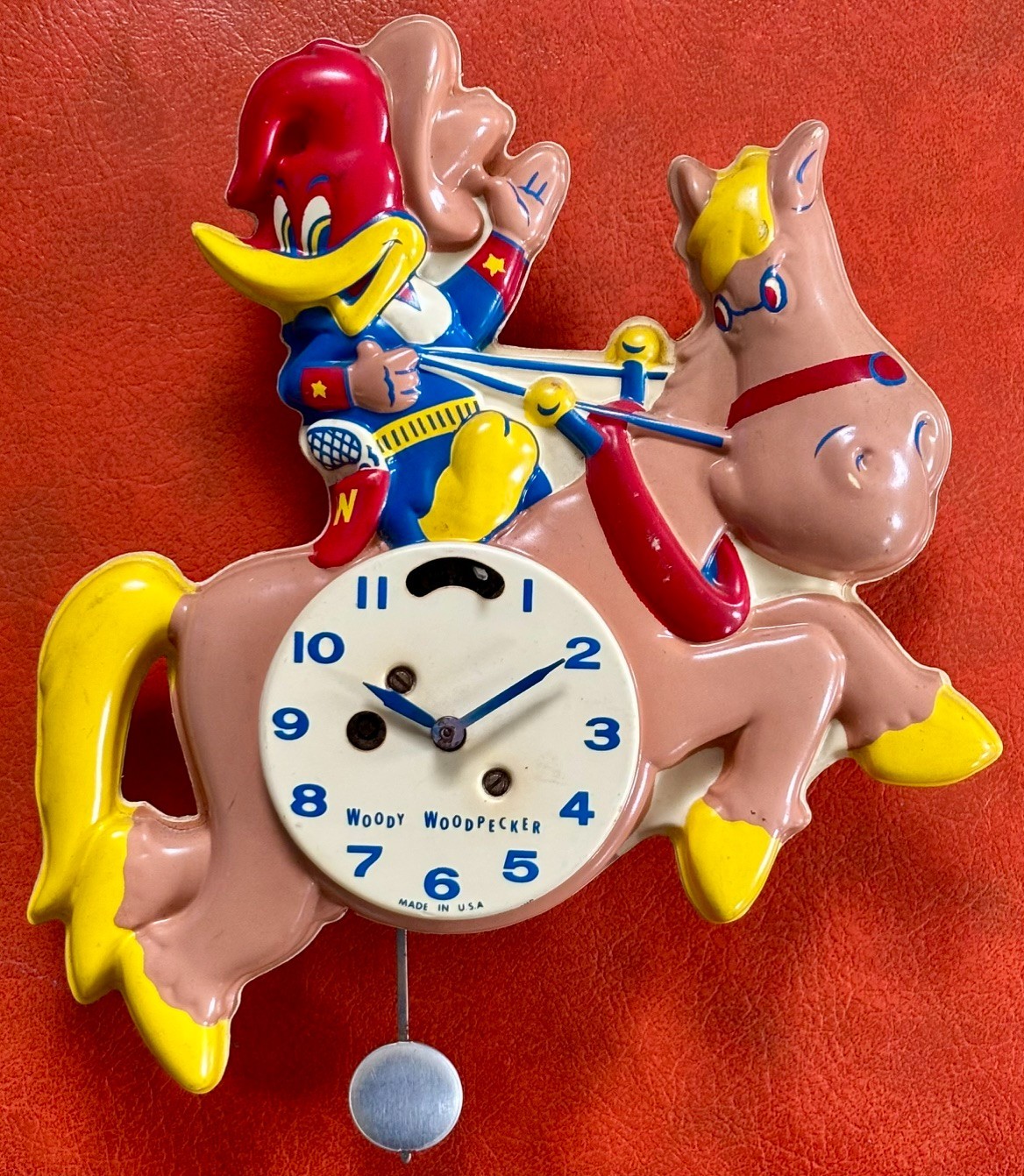 Rare Vintage 1959 Woody Woodpecker Wall Clock - Untested, No Key