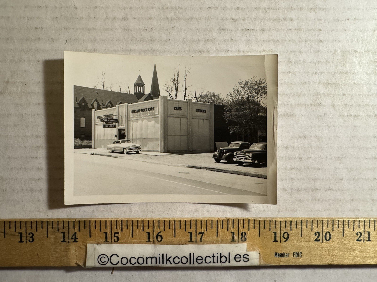 Vintage 1950's Briggs Chevrolet Car Dealership Real Photo South Amboy New Jersey