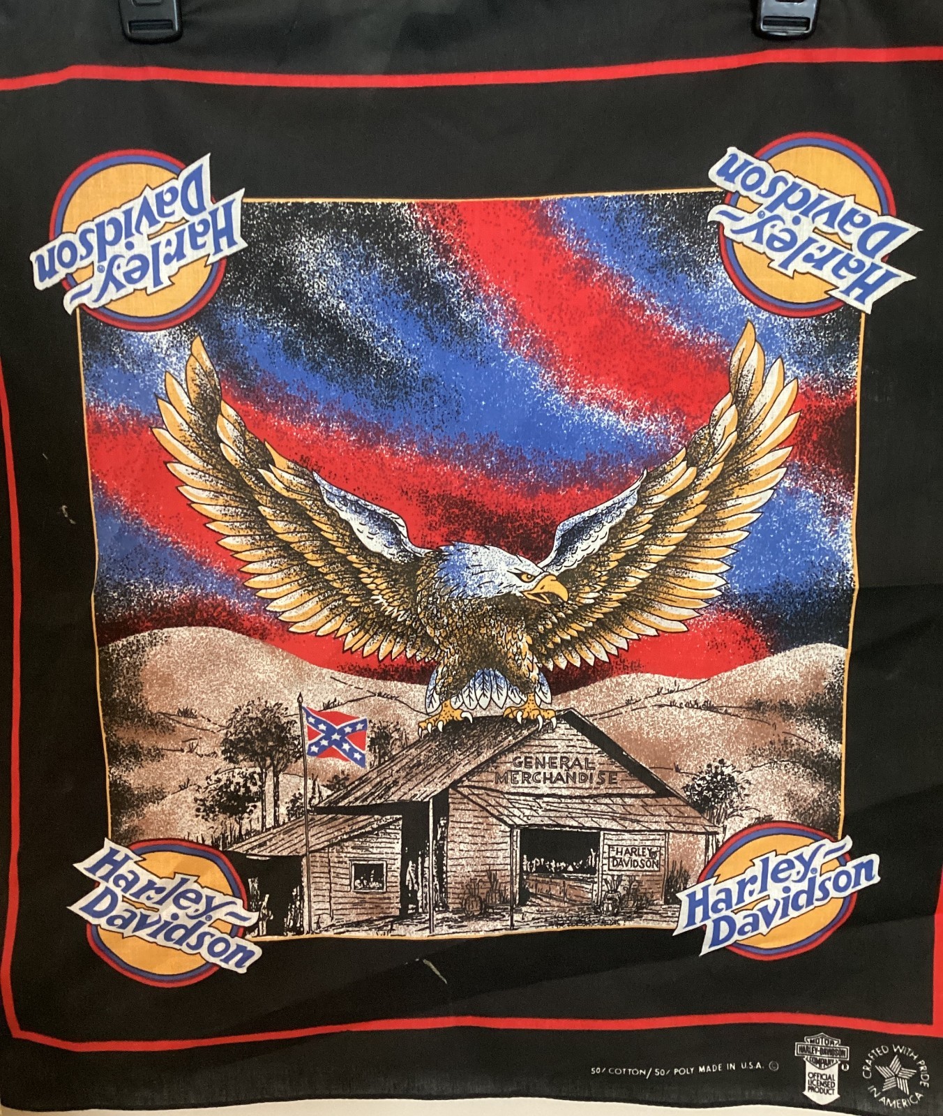 NOS Vintage Harley Davidson Eagle Bandana Made in USA