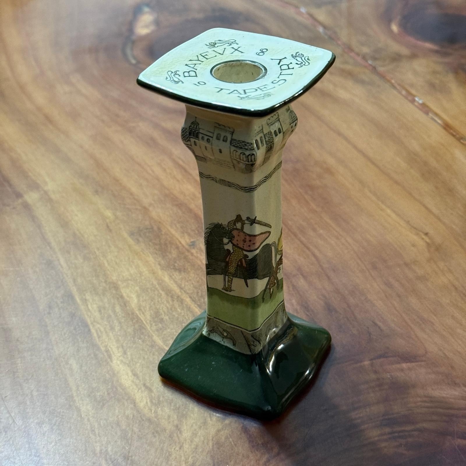 Antique Vintage Bayeux Tapestry Candle Holder