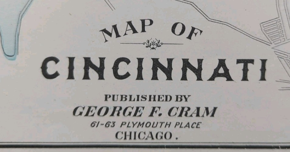 Vintage 1902 CINCINNATI OHIO Map 14\