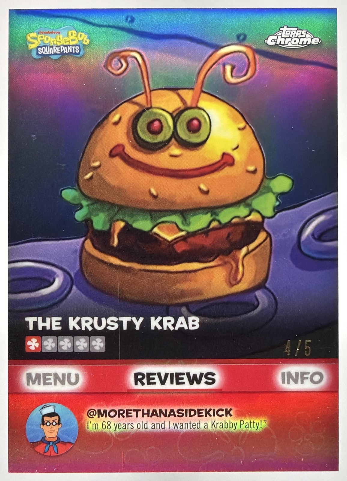2025 Topps Chrome SpongeBob SquarePants Kelp Reviews Red /5 #BB-18