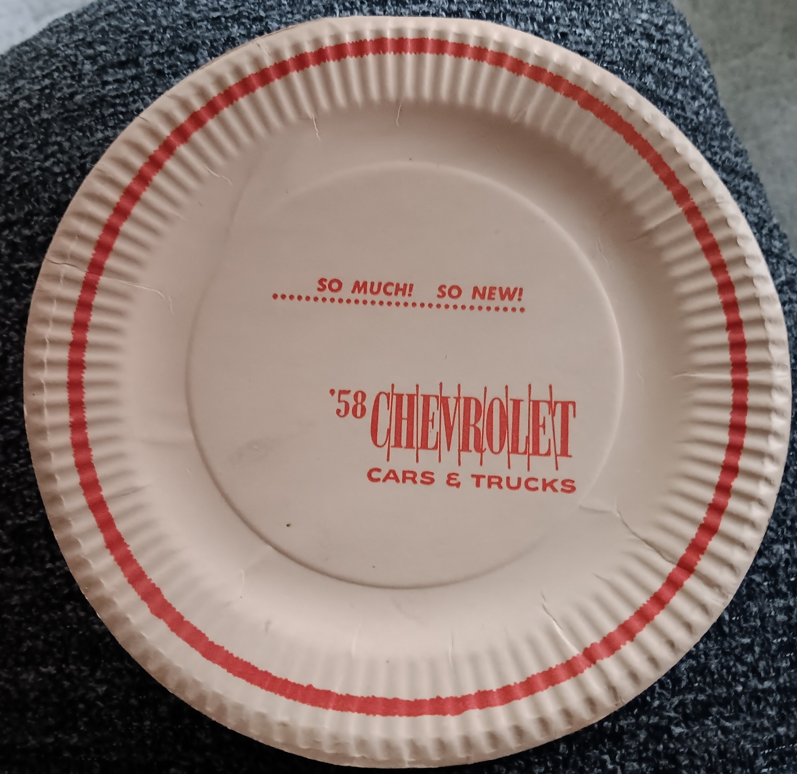 1958 Vintage Original '58 Chevrolet Cars & Trucks Paper Plate So Much So New