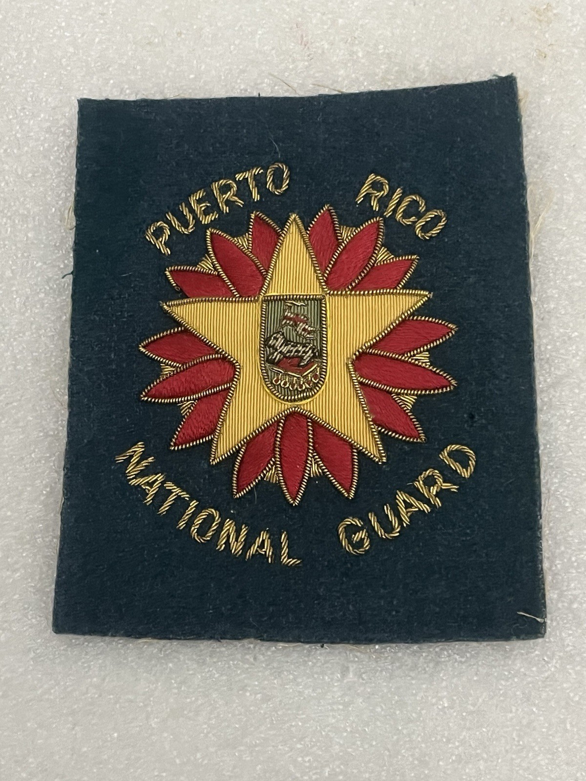 Vintage Puerto Rico National Guard Gold Bullion Blazer Patch Crest Insignia