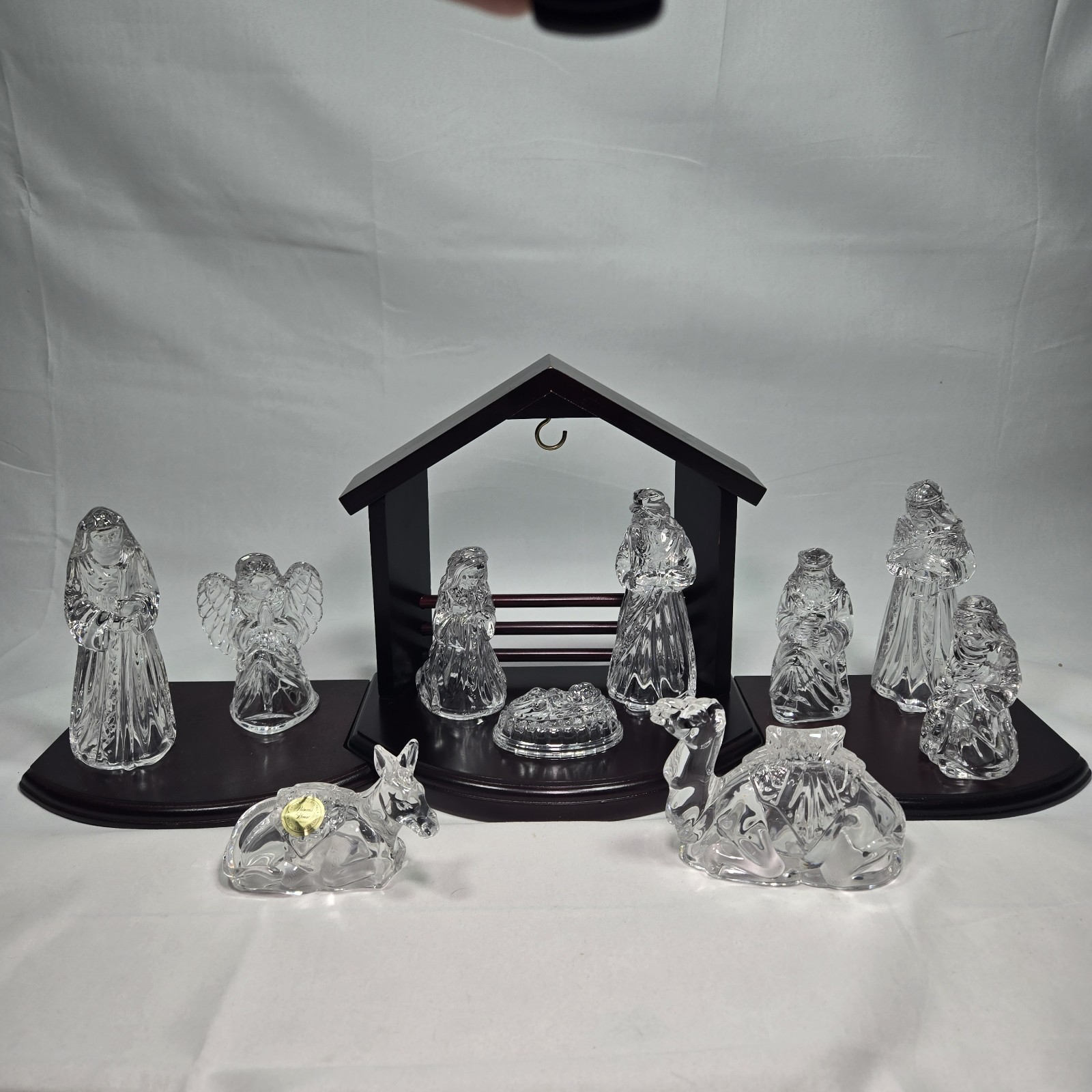 Vtg Princess House Heritage Crystal Nativity Set 10 Figurines Stable Creche  