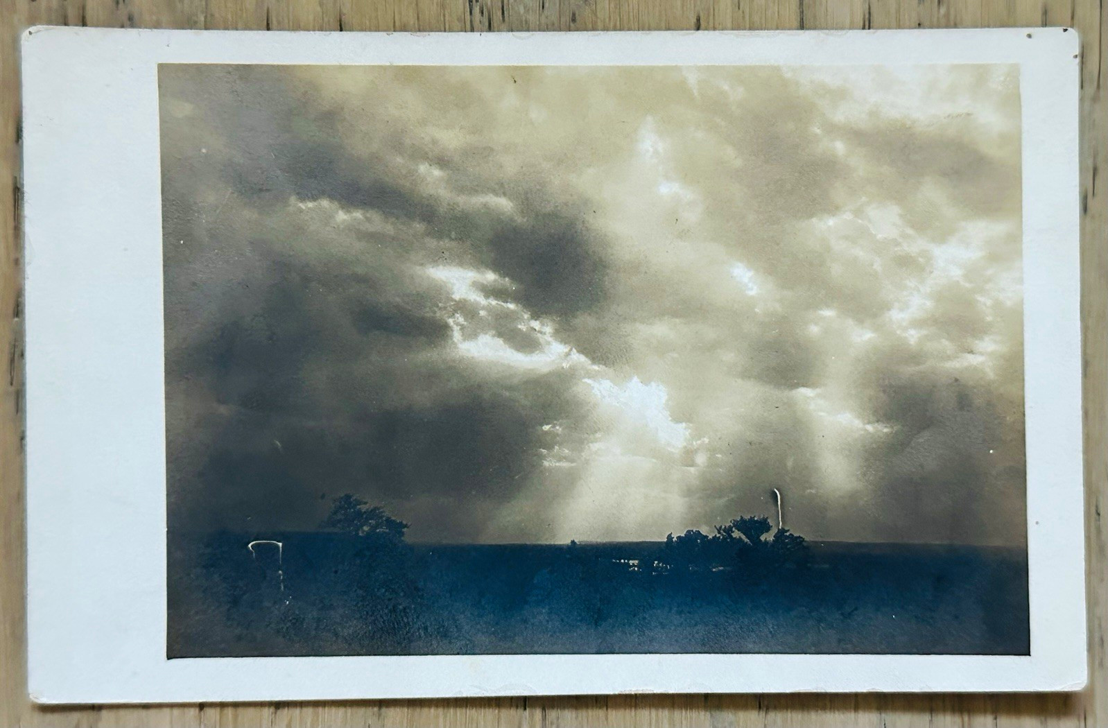 VTG RPPC Dramatic Storm Clouds Sunbeams Sky Artistic Photo AZO UNPOSTED 1910s
