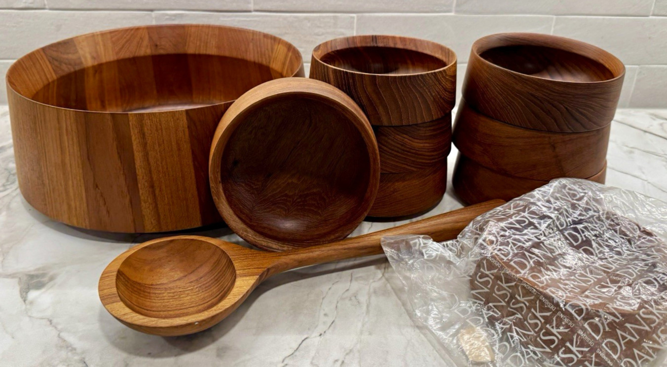 MCM Dansk Jens Quistgaard Teak Salad Bowl Set (10 Pcs) - Denmark - EUC