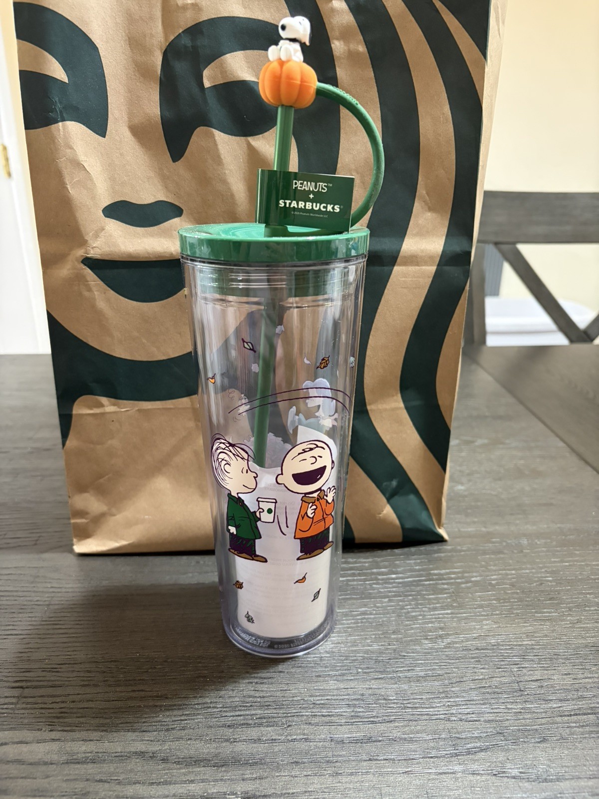 New Starbucks x Peanuts Snoopy Pumpkin Cold Cup Tumbler 24oz 2026 ships next day