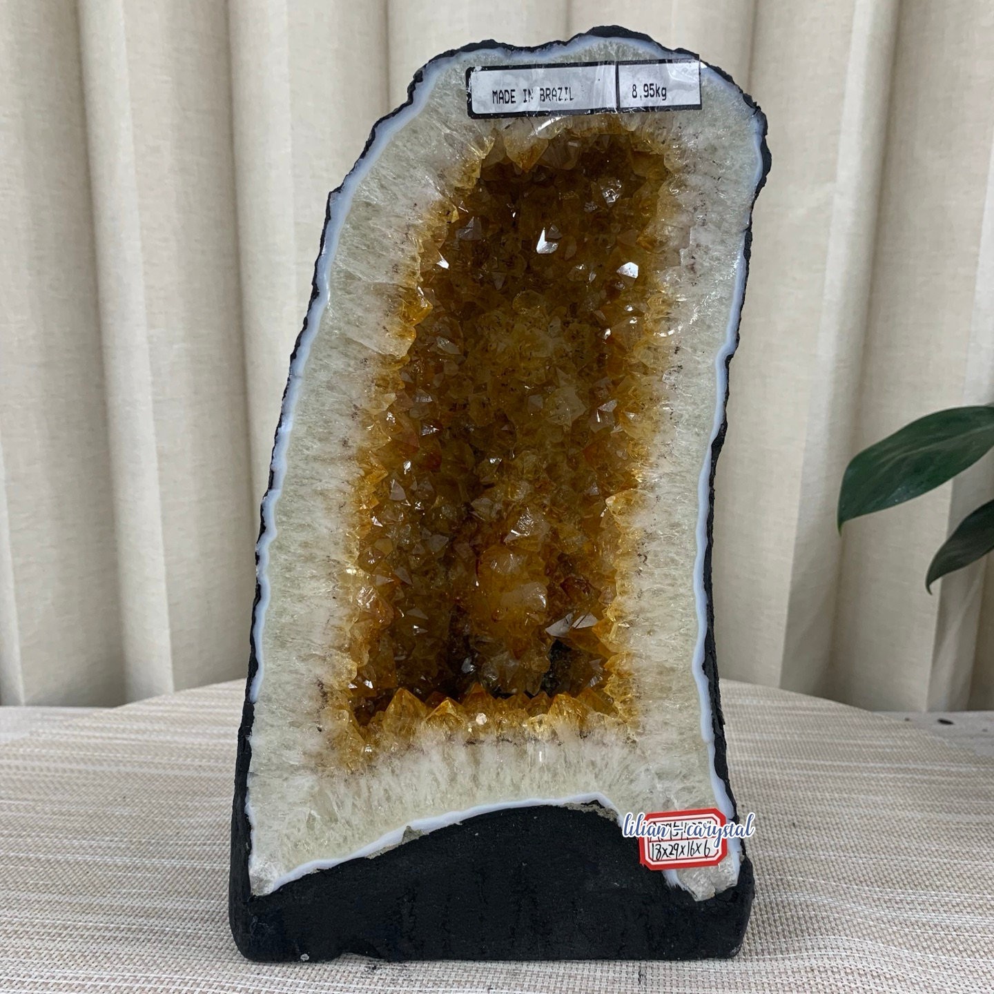 19.7LBNatural citrine geode quartz cluster crystal Cathedrals specimen Healing