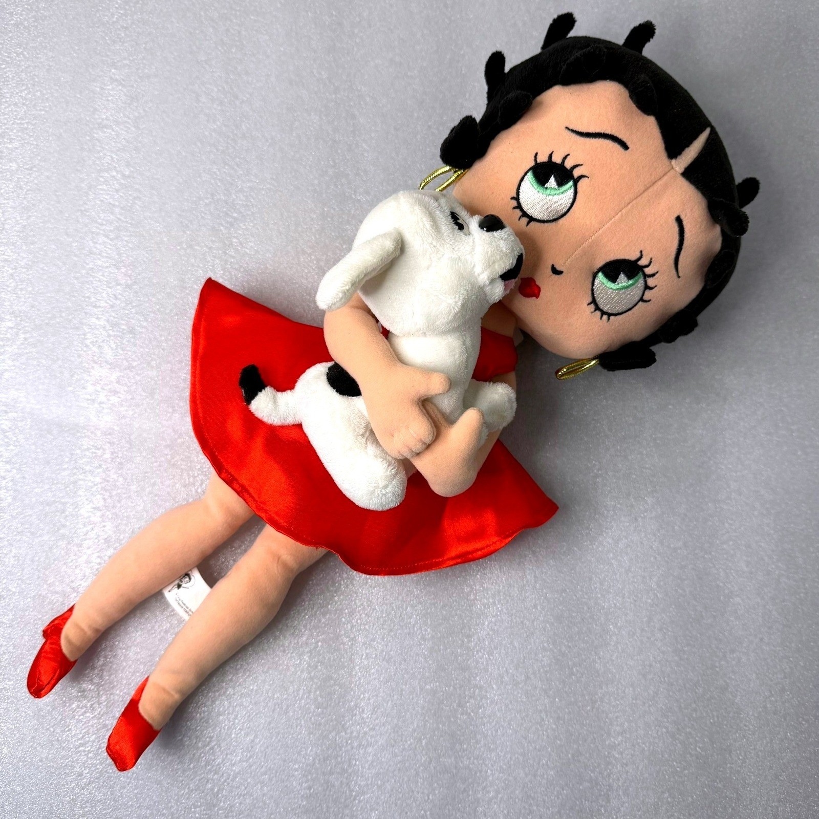 Vintage Universal Studios Betty Boop Plush Doll with Pudgy Dog Red Dress 16