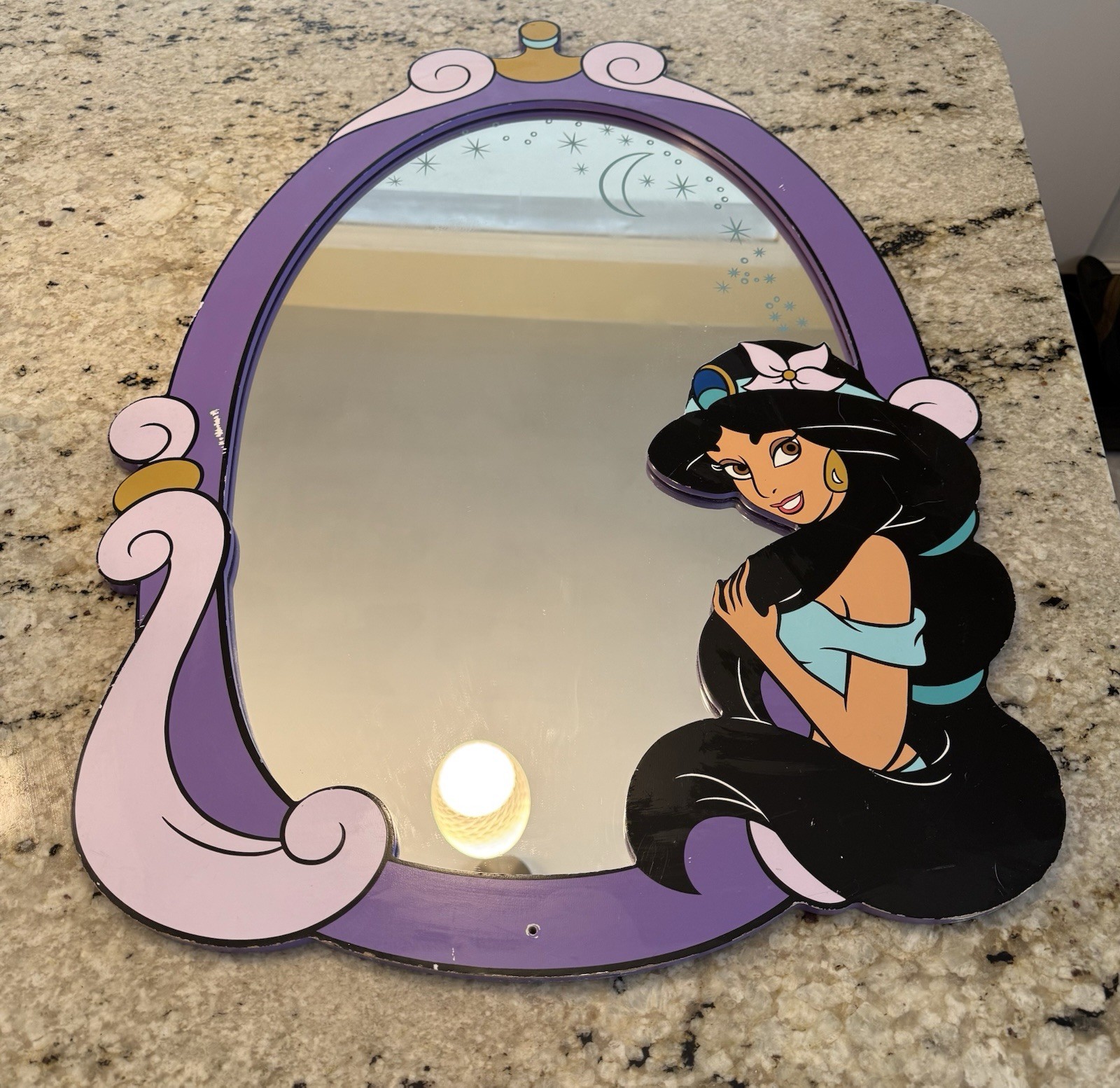 Rare Disney Aladdin princess Jasmine vanity wall Mirror 23 x 1/2 in x 31 1/2