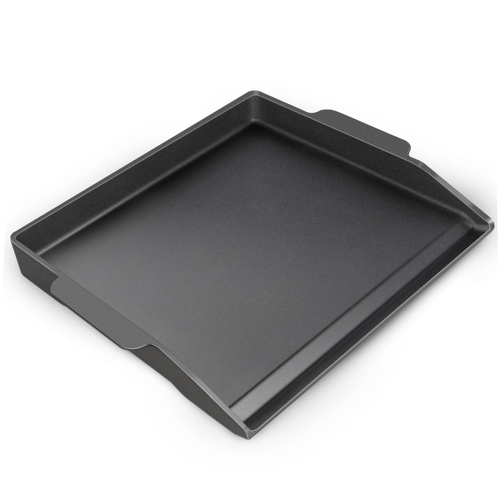 Enameled Cast Iron Griddle for Gas Grill, 17 in x13 in Flat Top with Handles