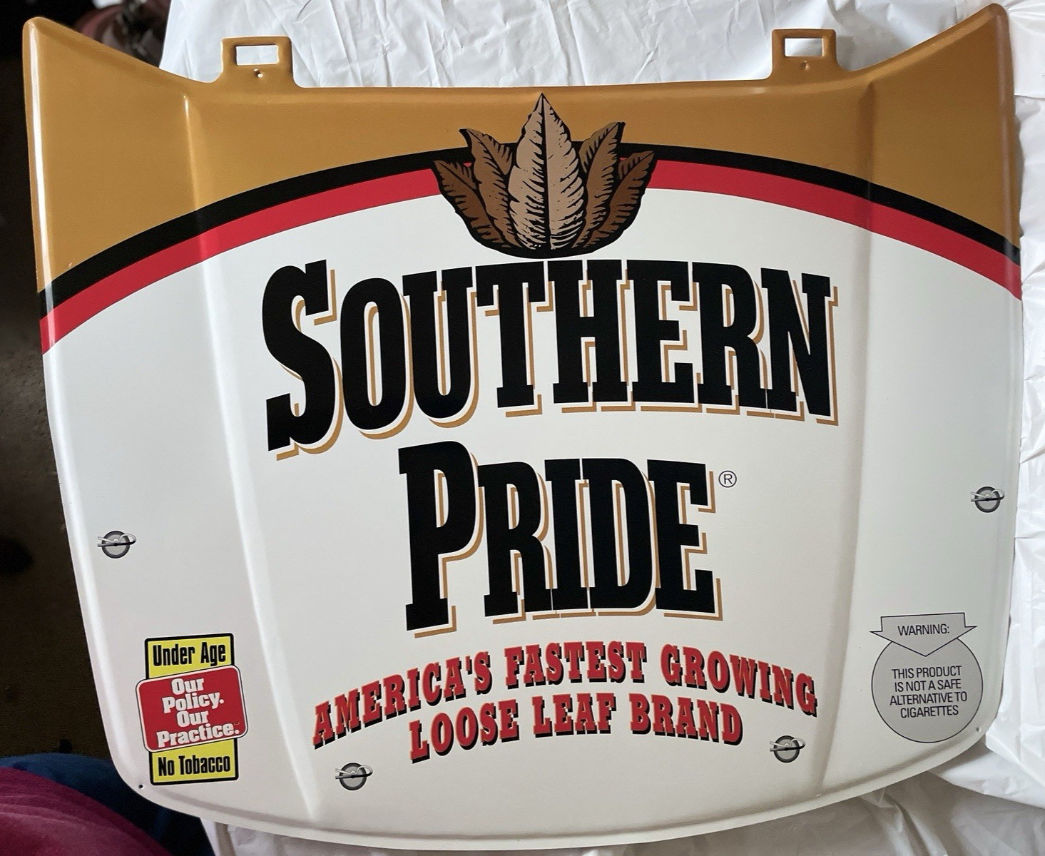 NASCAR SOUTHERN PRIDE Chewing Tobacco Car Hood Metal Sign 28.5 x 23