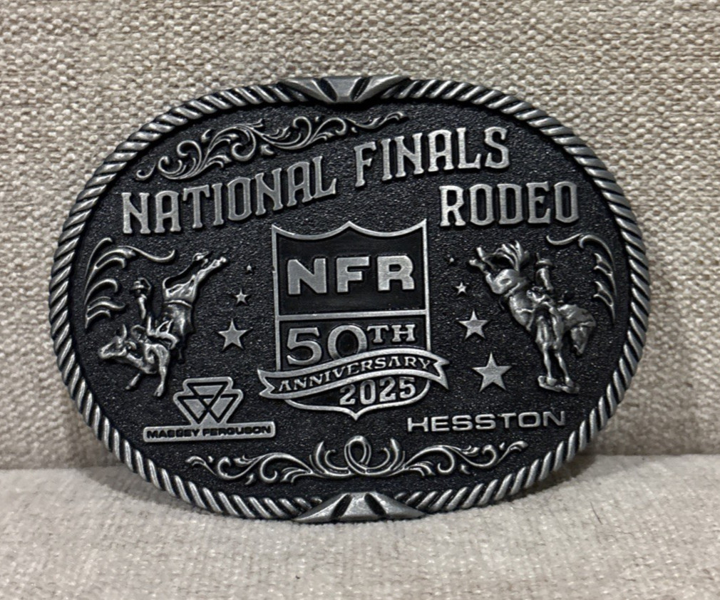 Hesston 2025 National Finals Rodeo NFR 50th Anniversary Belt Buckle New
