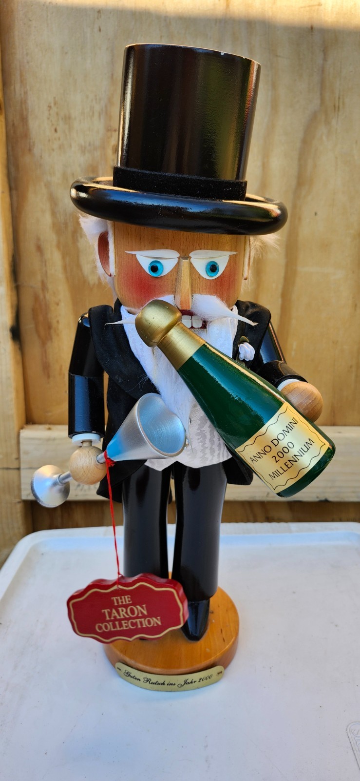 Vtg Steinbach Nutcracker Taron Millennium Man Champagne W Box Germany 1999 18\