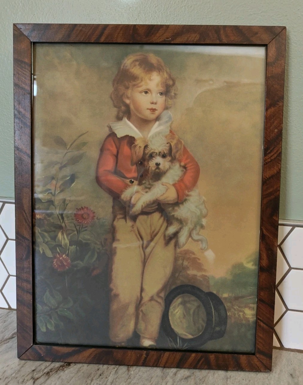 Vintage Framed Print Master Simpson by Arthur William Devis Boy & Dog wall decor
