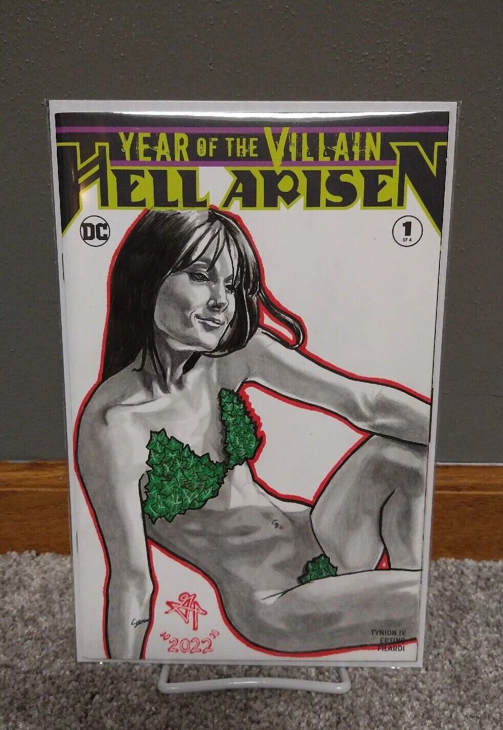 Poison Ivy Original Art - Sketch Cover Variant Blank Comic - Batman Hell Arisen