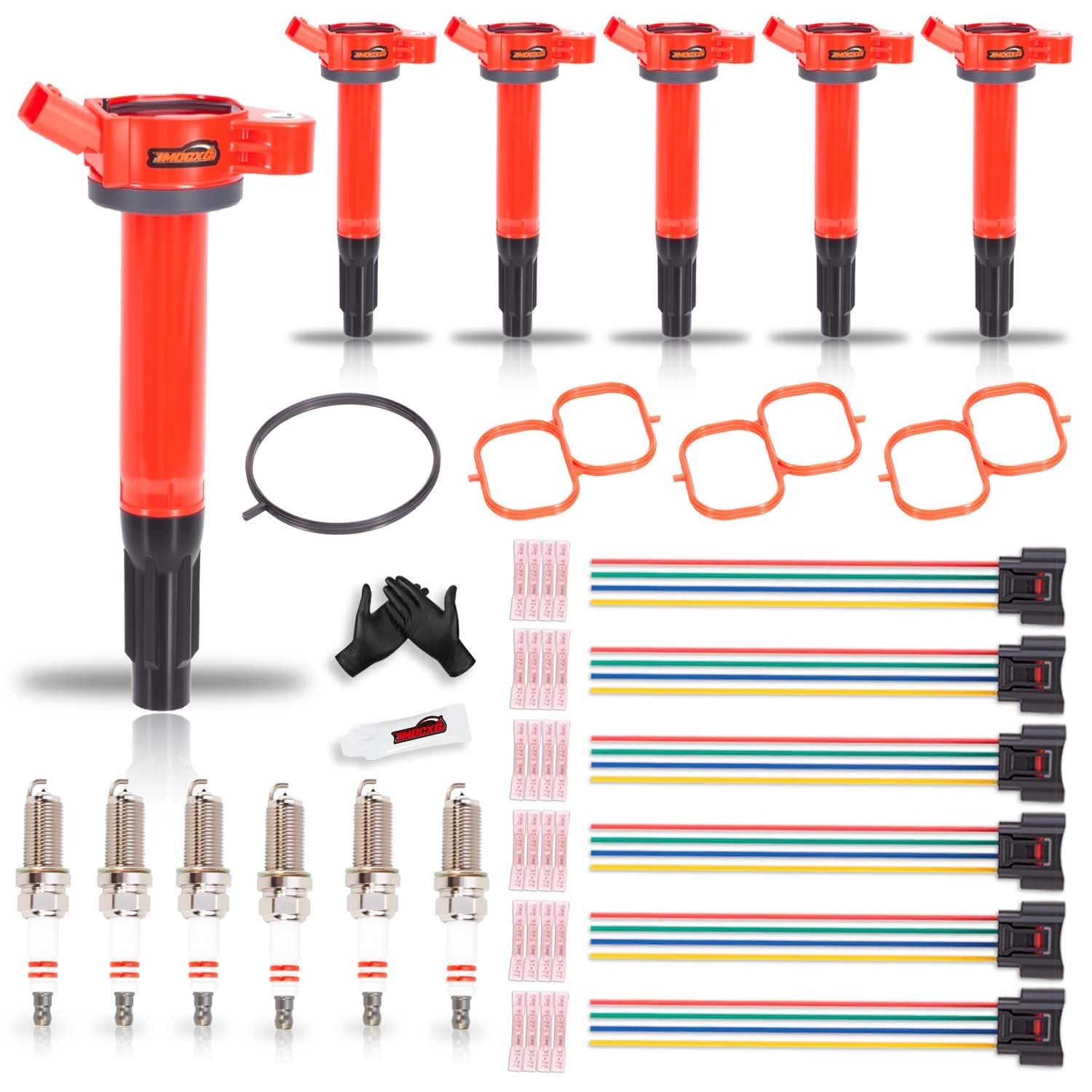 Ignition Coil Pack, Spark Plug, Connector, Gasket Set for 2006-2018 Lexus/Toyota