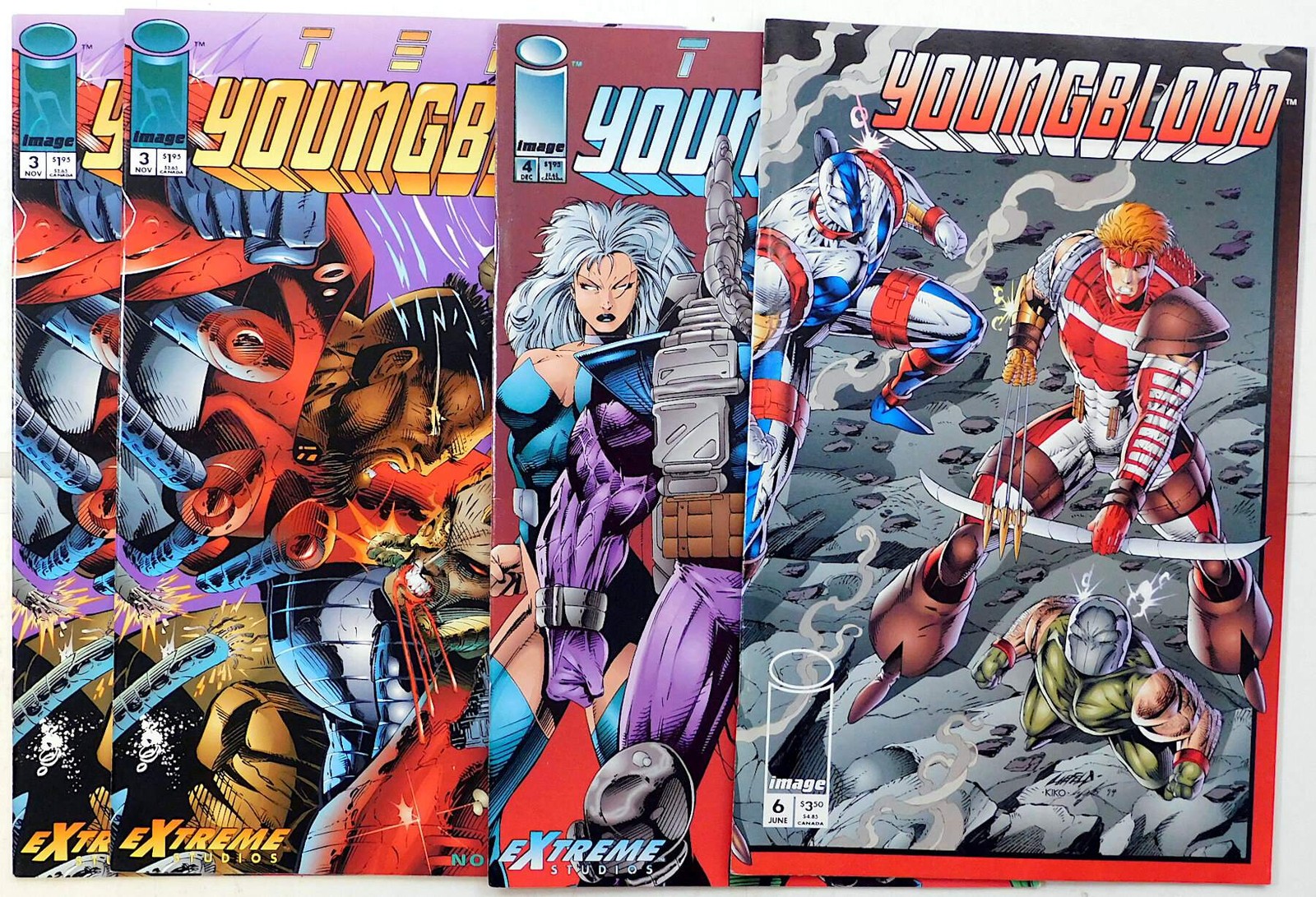 Team Youngblood Lot of 4 #3 x2, 4, 6 (1993) Image Comics 1st Print Comic Books