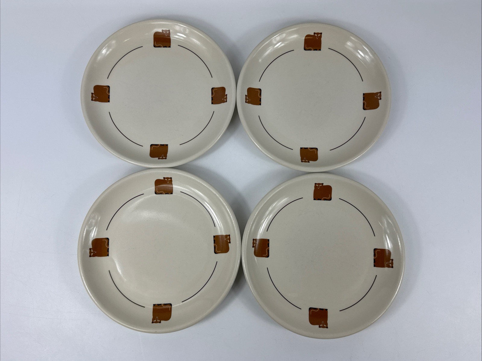 4x Vintage 1984 Taylor & NG Minimals cat plate 7 1/2\