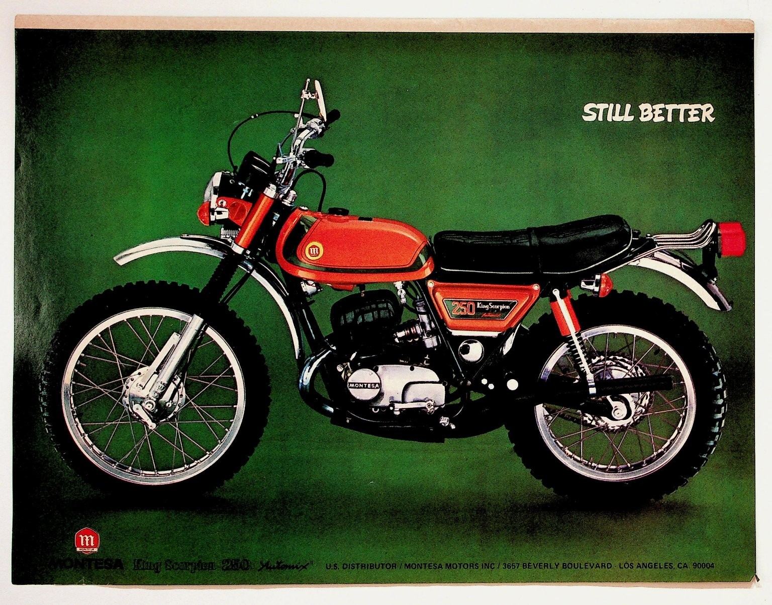 Vintage Montesa King Scorpion 250 Automix Motorcycle Ad Print Ephemera LA