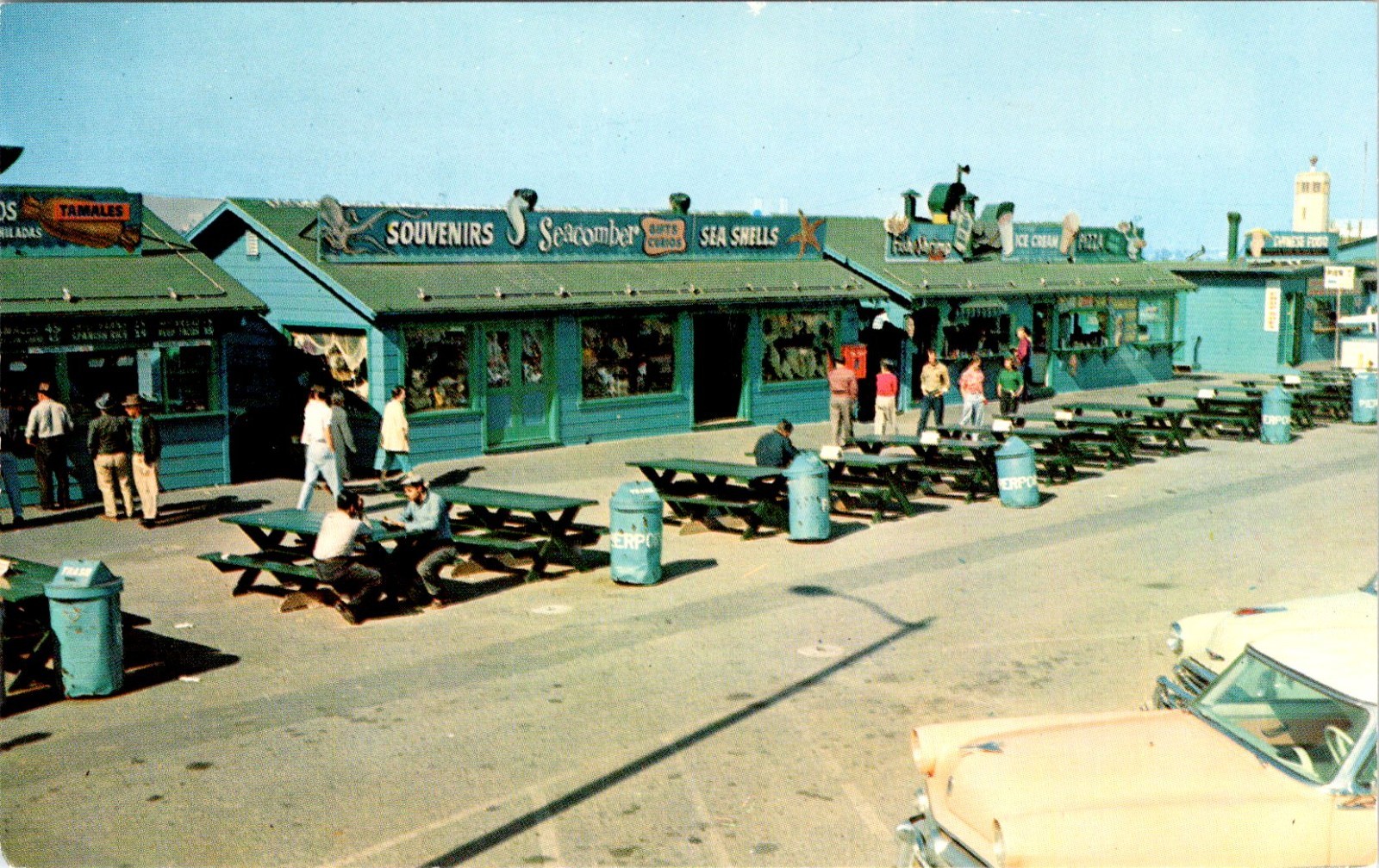 Long Beach CA California PIERPOINT LANDING Seacomber Shop/Cafe ROADSIDE Postcard