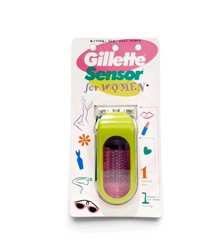 Vintage Gillette Sensor For Women Pink & Green Razor SEE DESCRIPTION