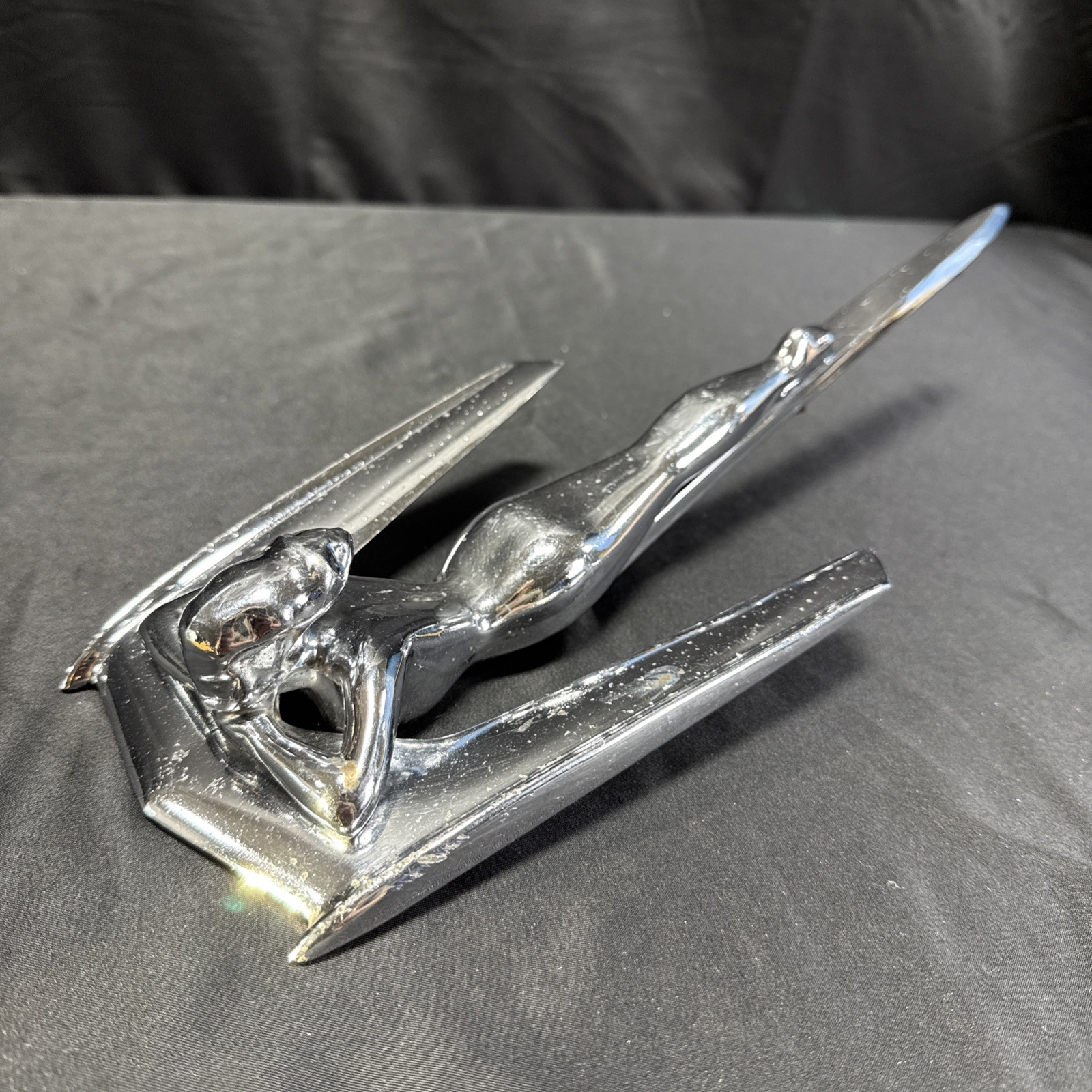 1950-54 Nash Flying Lady Goddess Hood Ornament Chrome OEM Vintage (George Petty)