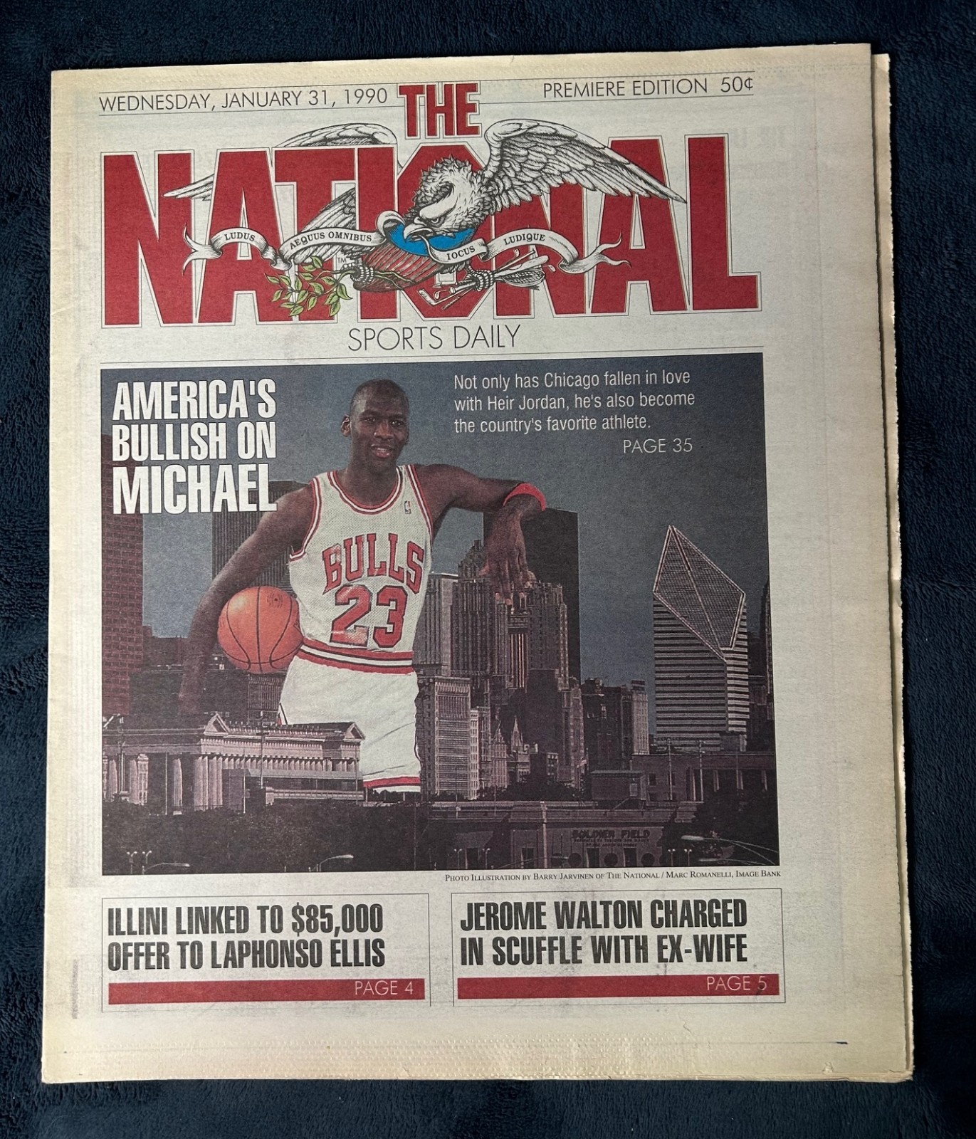 1990 THE NATIONAL sports daily newspaper Premiere Edition Michael Jordan NM