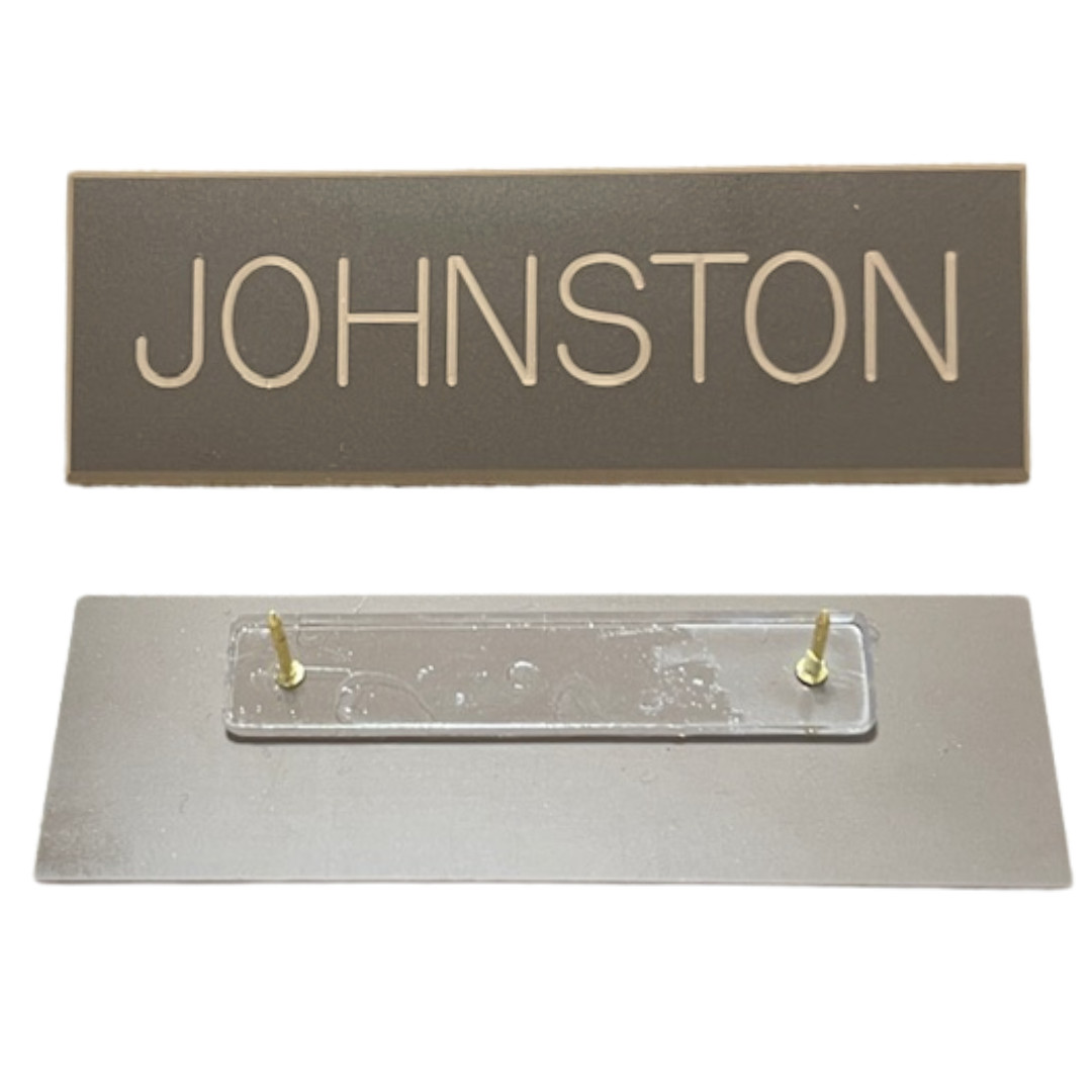 Custom Army AGSU Brown Name Tag, Regular Post