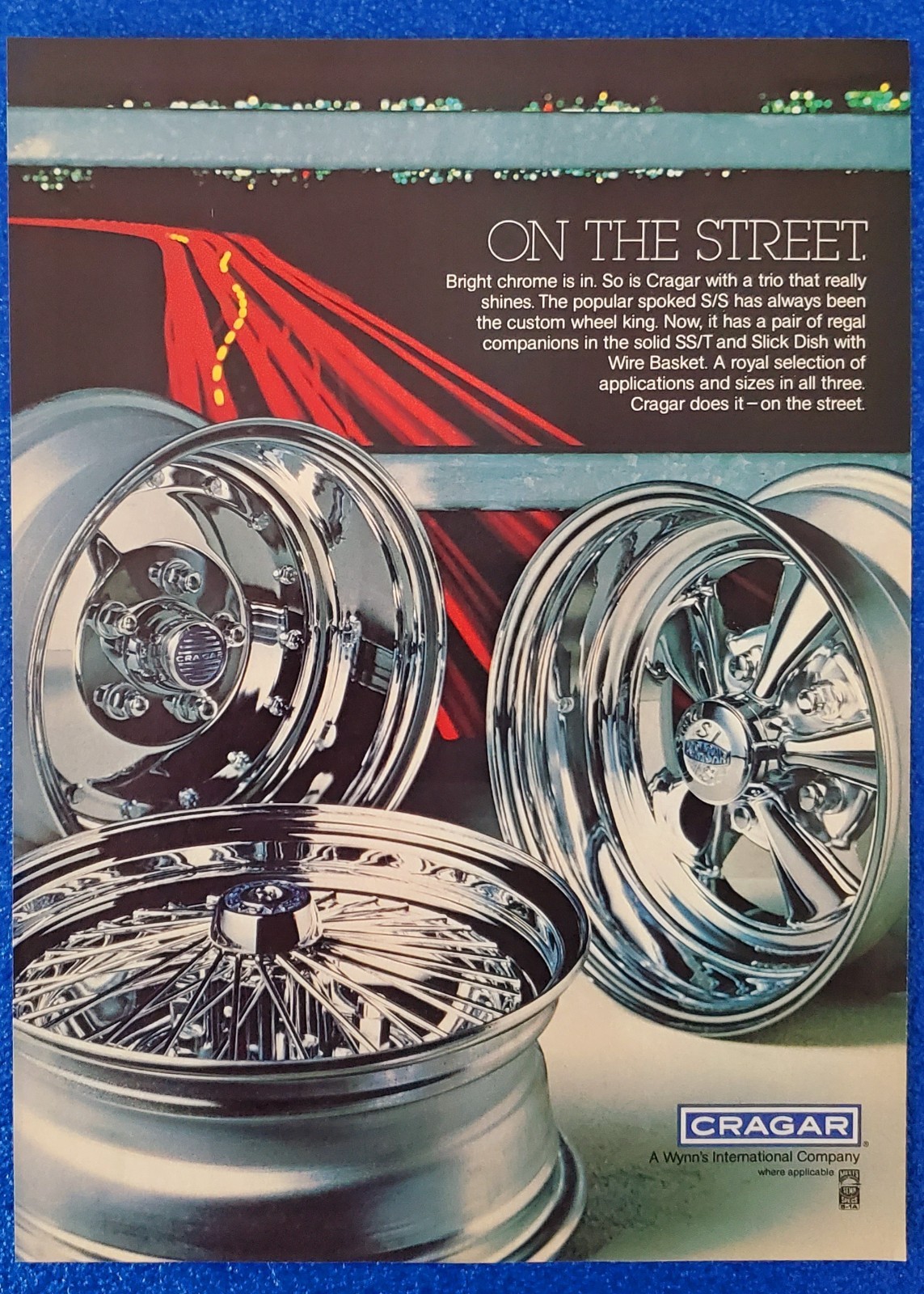1978 CRAGAR CHROME WHEELS/RIMS SS/T PRODUCT LINE ORIGINAL PRINT AD MUSCLE CARS