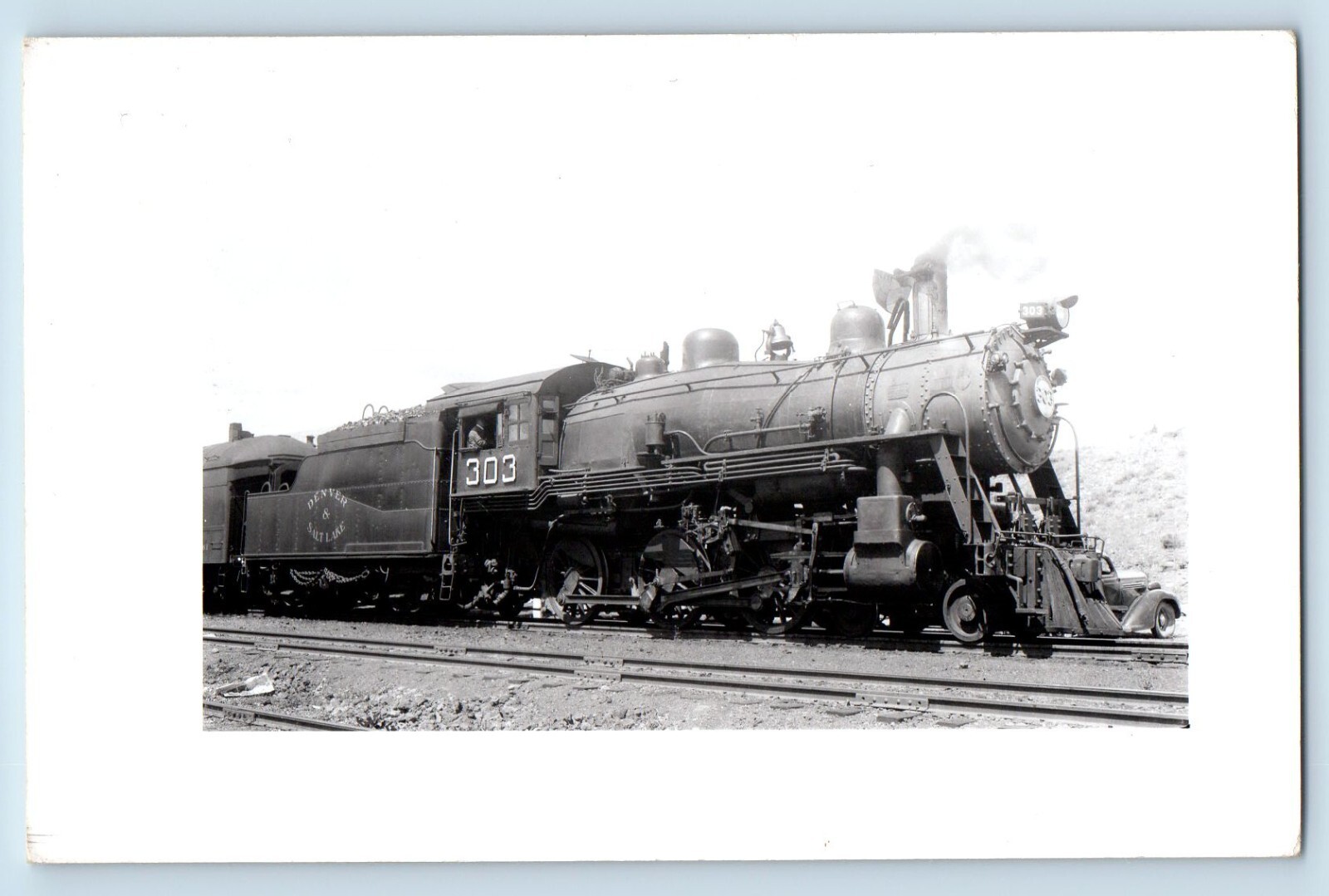 c1950\'s Denver & Salt Lake Locomotive Train# 303 CO RPPC Photo Postcard