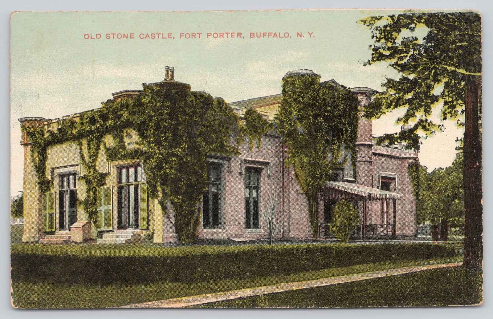 Old Stone Castle Fort Porter Buffalo NY Postcard c1910 S.H. Knox