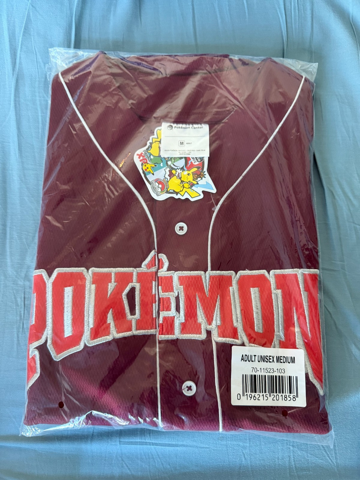 2026 Pokemon World Championships Maroon Red Baseball Jersey - Adult Medium