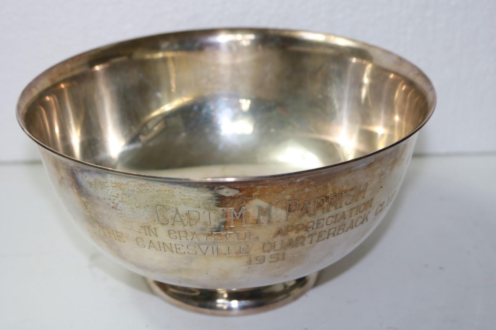 Rare OOAK 1951 Gainesville Quarterback Club in Appreciation Award UF Fla Gators
