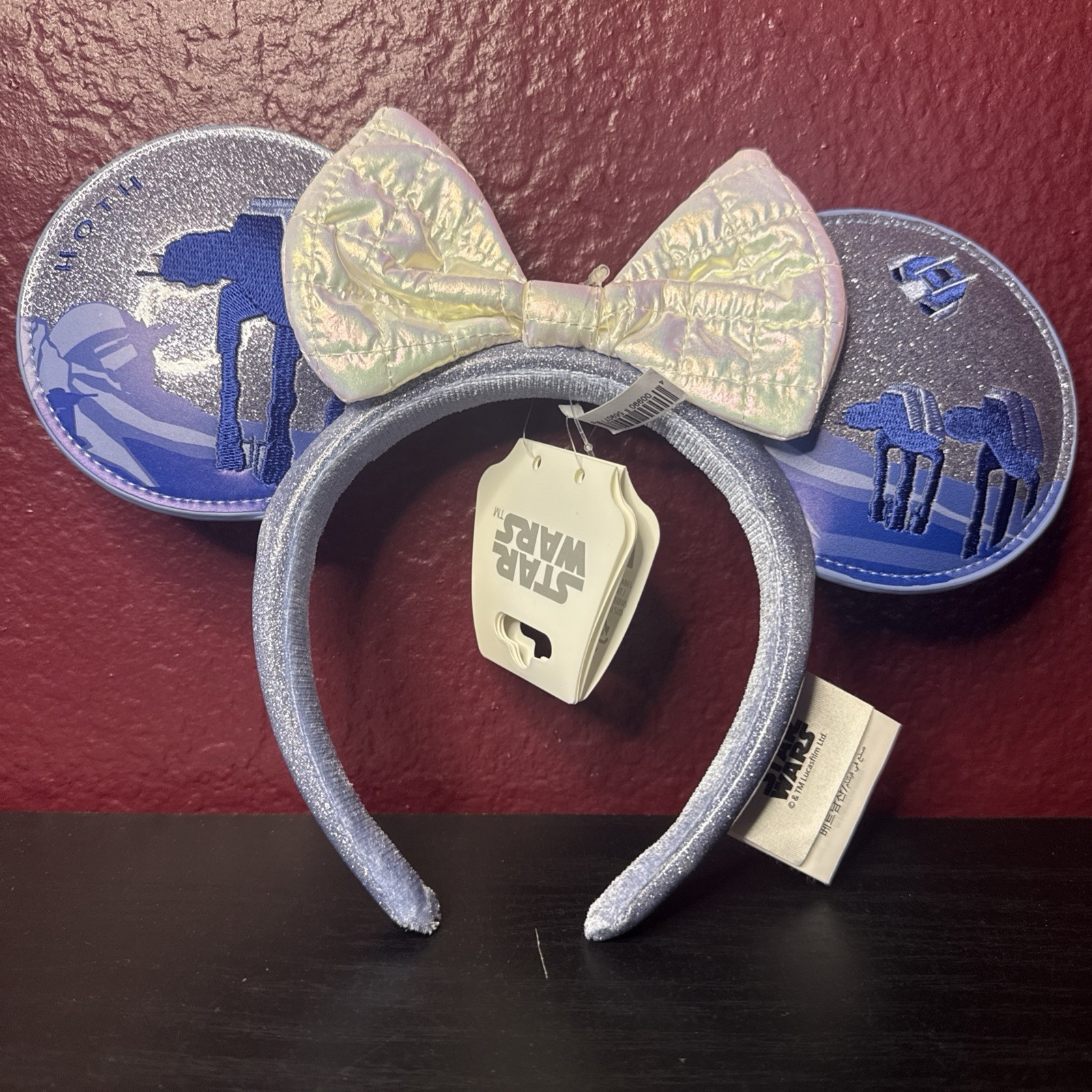 BNWT Disney Star Wars Hoth Minnie Mouse Ears Headband Adult AT-ATs, Snowspeeder