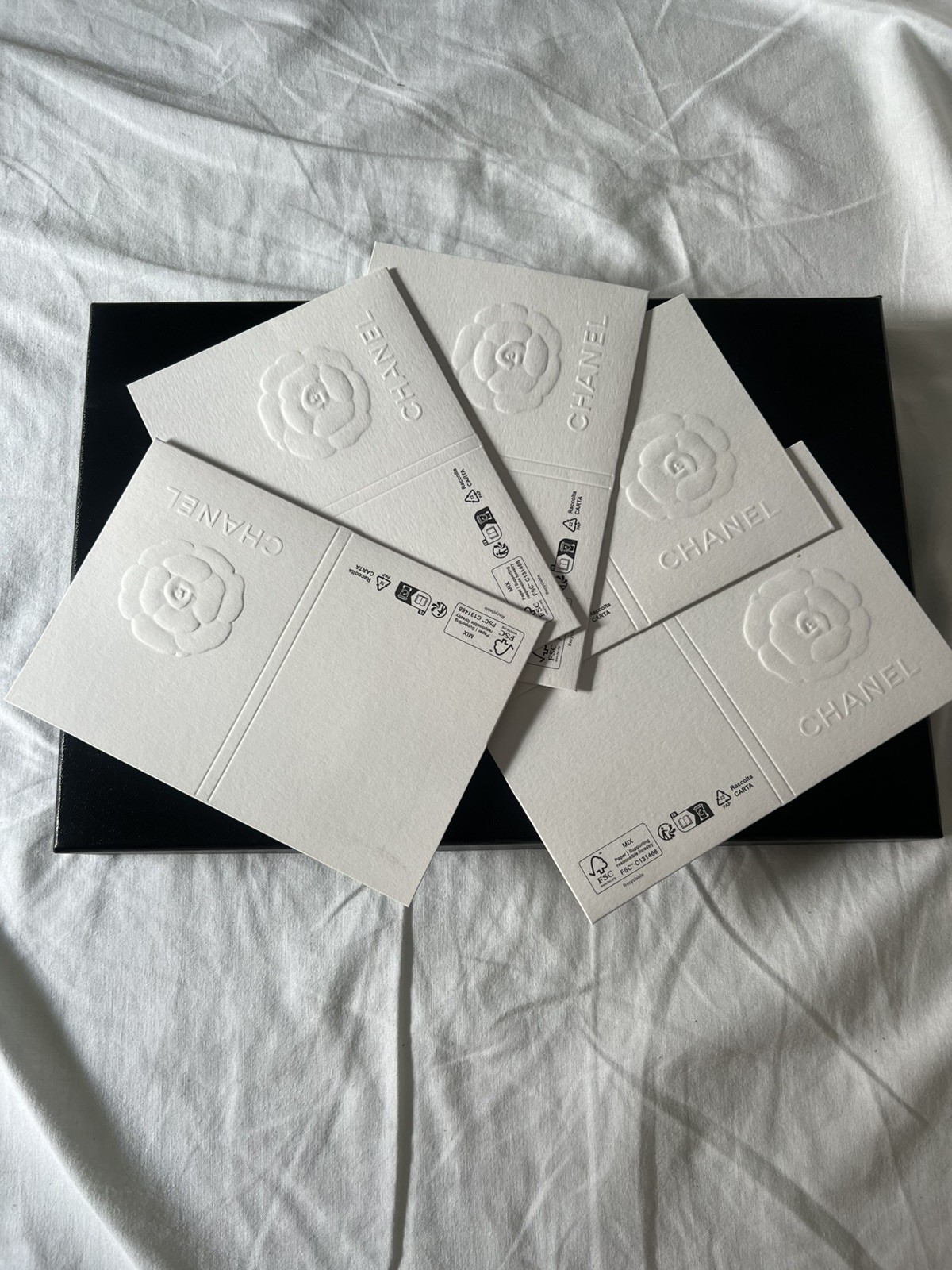 Authentic CHANEL Embossed Receipt Holders / Gift Card Envelopes - Set of 5