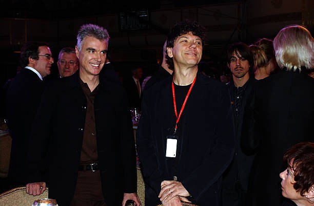 David Byrne and Jerry Harrison of Talking Heads inductees Old Photo 1