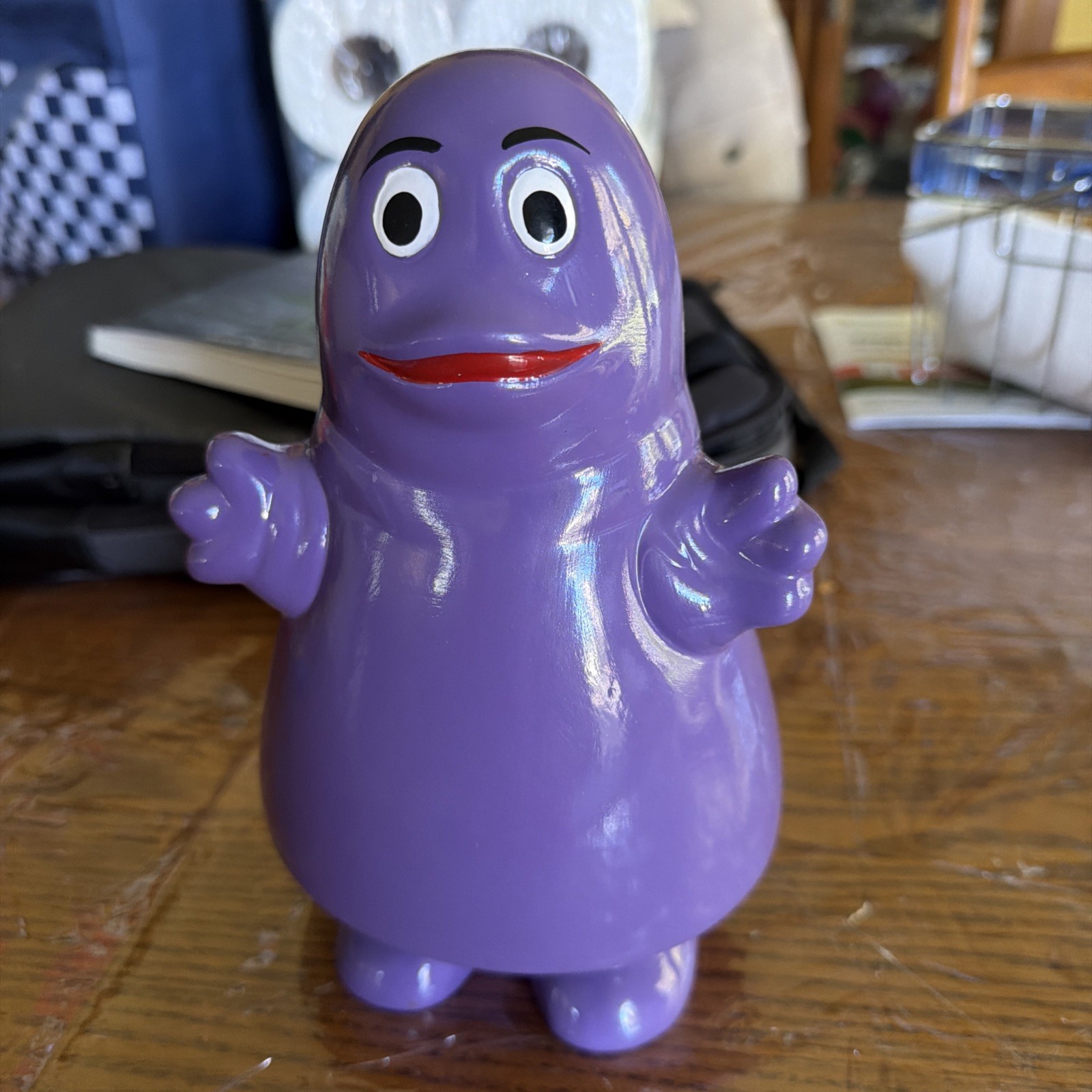 Vintage McDonald\'s GRIMACE 9” Ceramic Coin Bank With Stopper 1985