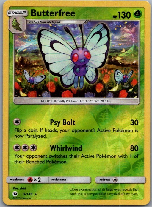SM Base Set #3/149 Butterfree Reverse Holo