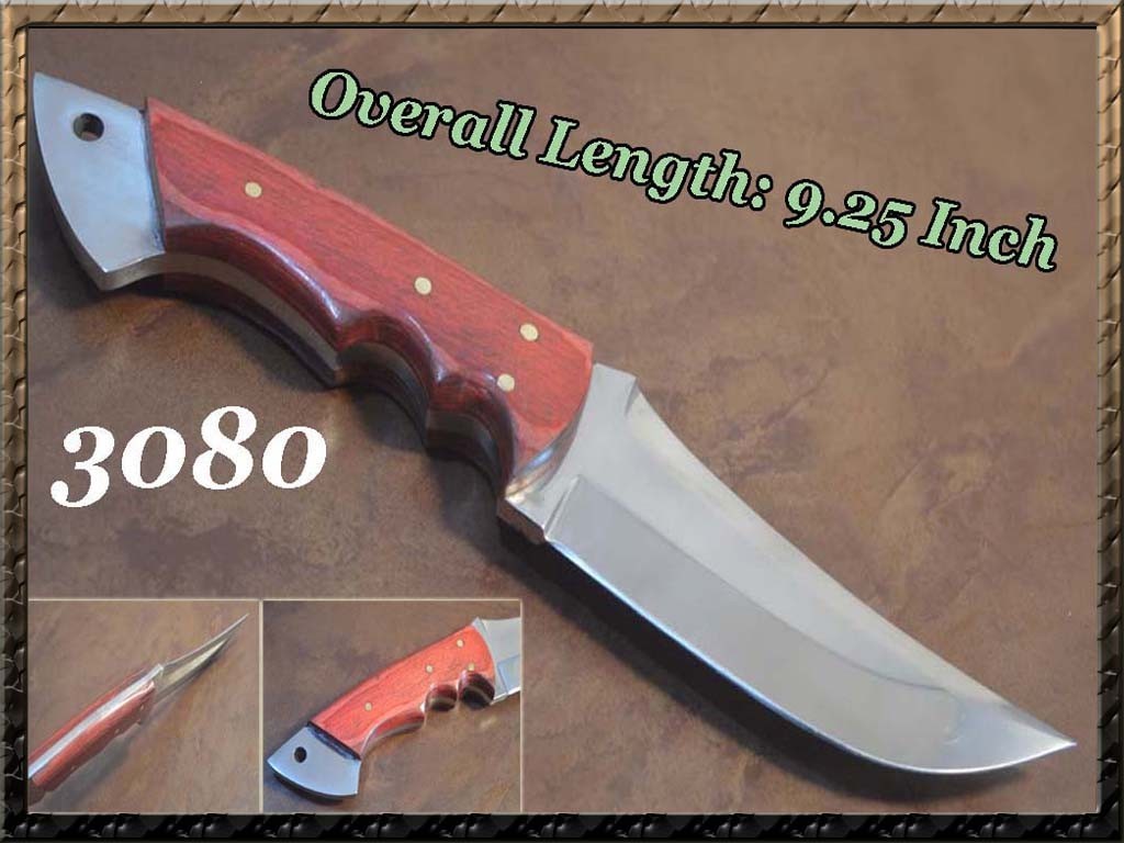 Custom Handmade D2 steel hunting skinner knife wood handle&Leather sheath