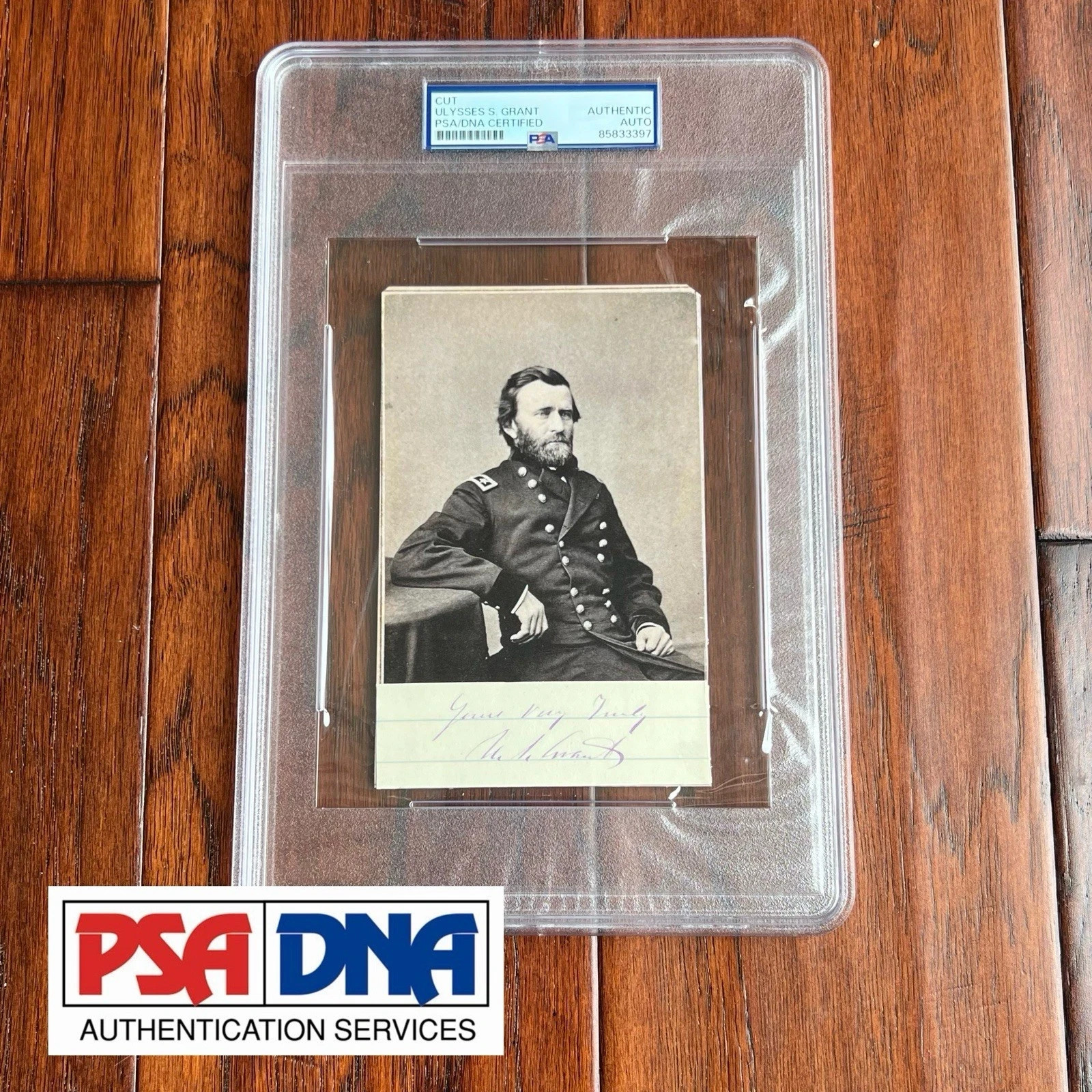 ULYSSES S. GRANT Autograph CUT SIGNATURE Signed CDV * Civil War * PSA President