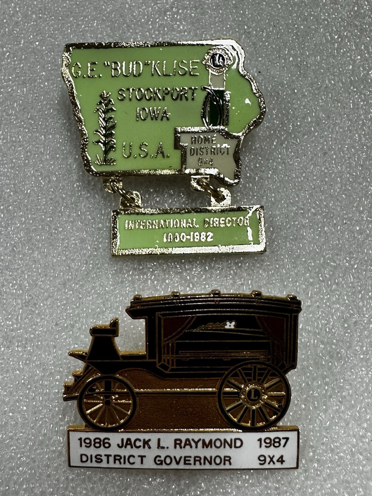 Lion’s Club Commemorative Pins - 2 - International Director Bud Klise & More
