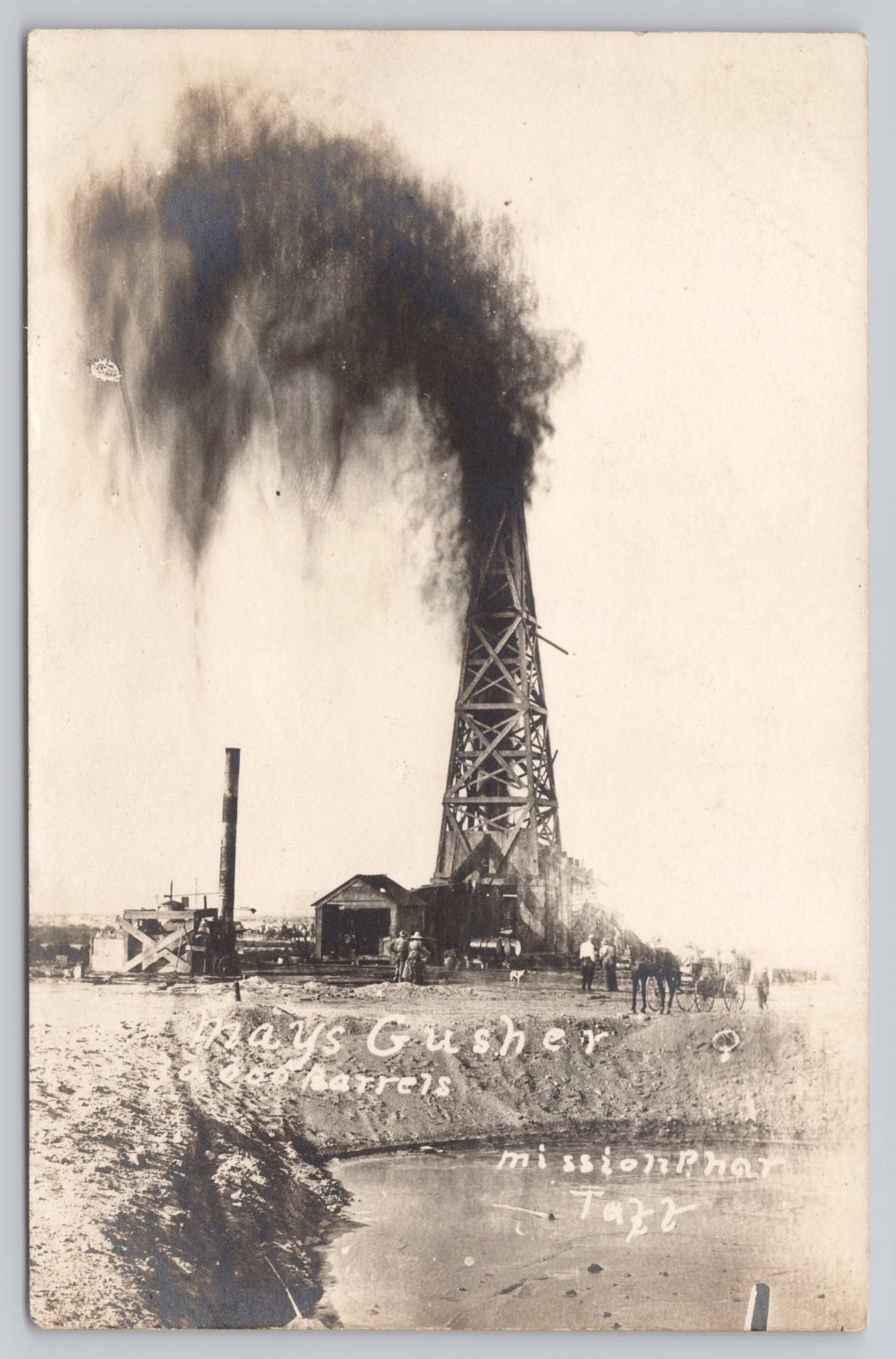 Vintage Real Photo Postcard Spindletop Gusher Texas Oil Boom 1901 Vintage Real Photo Postcard Spindletop Gusher Texas Oil Boom 1901