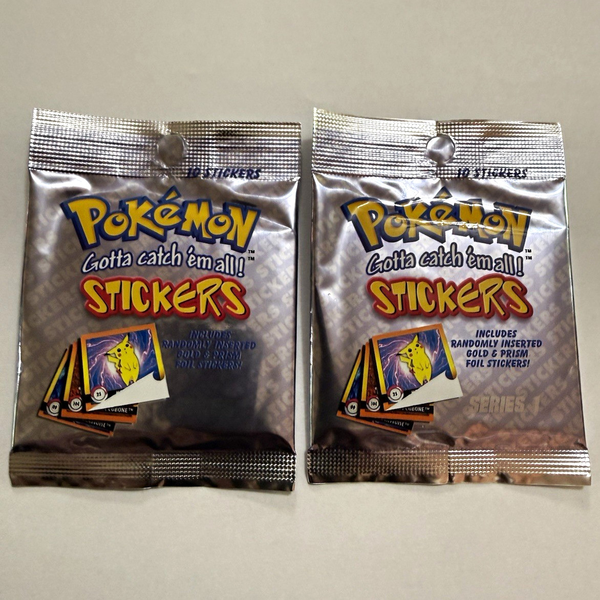 (2) Pokémon Gotta Catch’em all Stickers Factory Sealed Packs (1999)